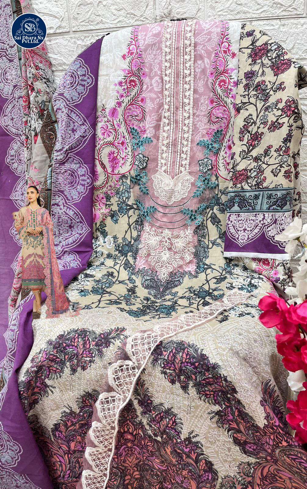 KROSS PRESENTS TOP PURE COTTON PRINT 3 PIECE PAKISTANI SUIT MATERIAL COLLECTION WHOLESALE SHOP IN SURAT - SaiDharaNx