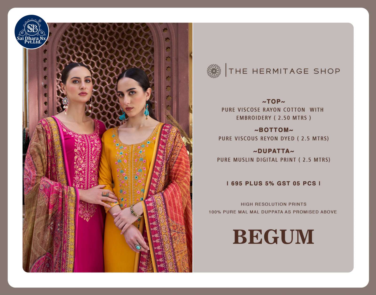 SAIDHARANX PRESENTS PURE VISCOSE BASED EMBROIDERY WORK DRESS MATERIAL WHOLESALE SHOP IN SURAT - SaiDharaNx