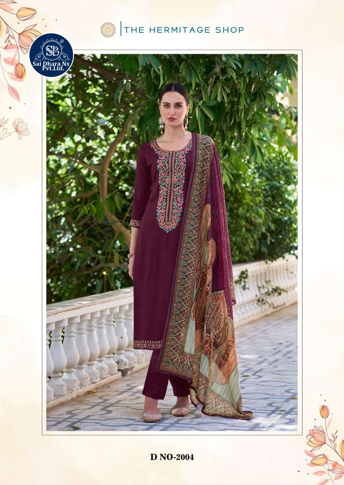 SAIDHARANX PRESENTS PURE VISCOSE BASED EMBROIDERY WORK DRESS MATERIAL WHOLESALE SHOP IN SURAT - SaiDharaNx
