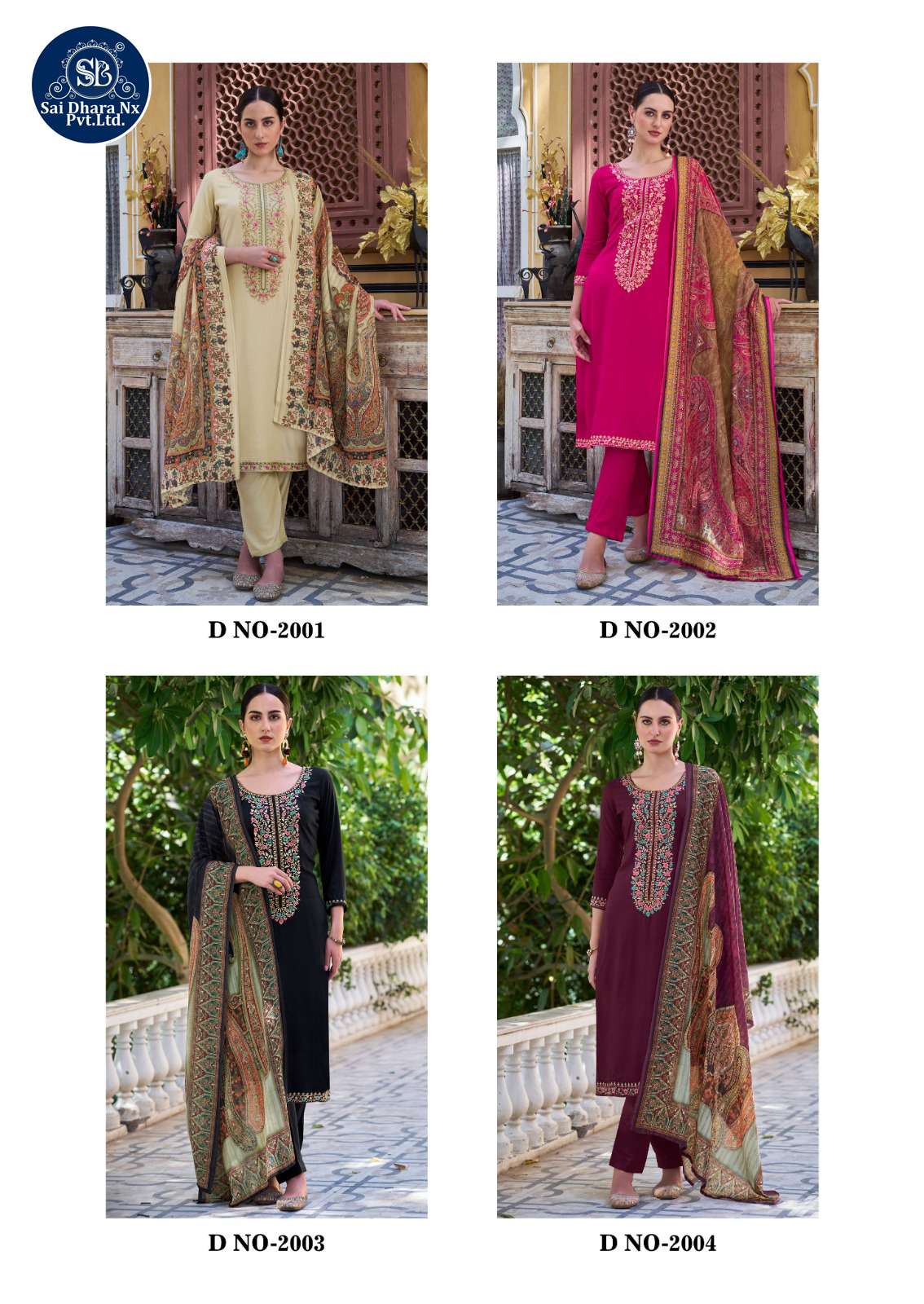 SAIDHARANX PRESENTS PURE VISCOSE BASED EMBROIDERY WORK DRESS MATERIAL WHOLESALE SHOP IN SURAT - SaiDharaNx