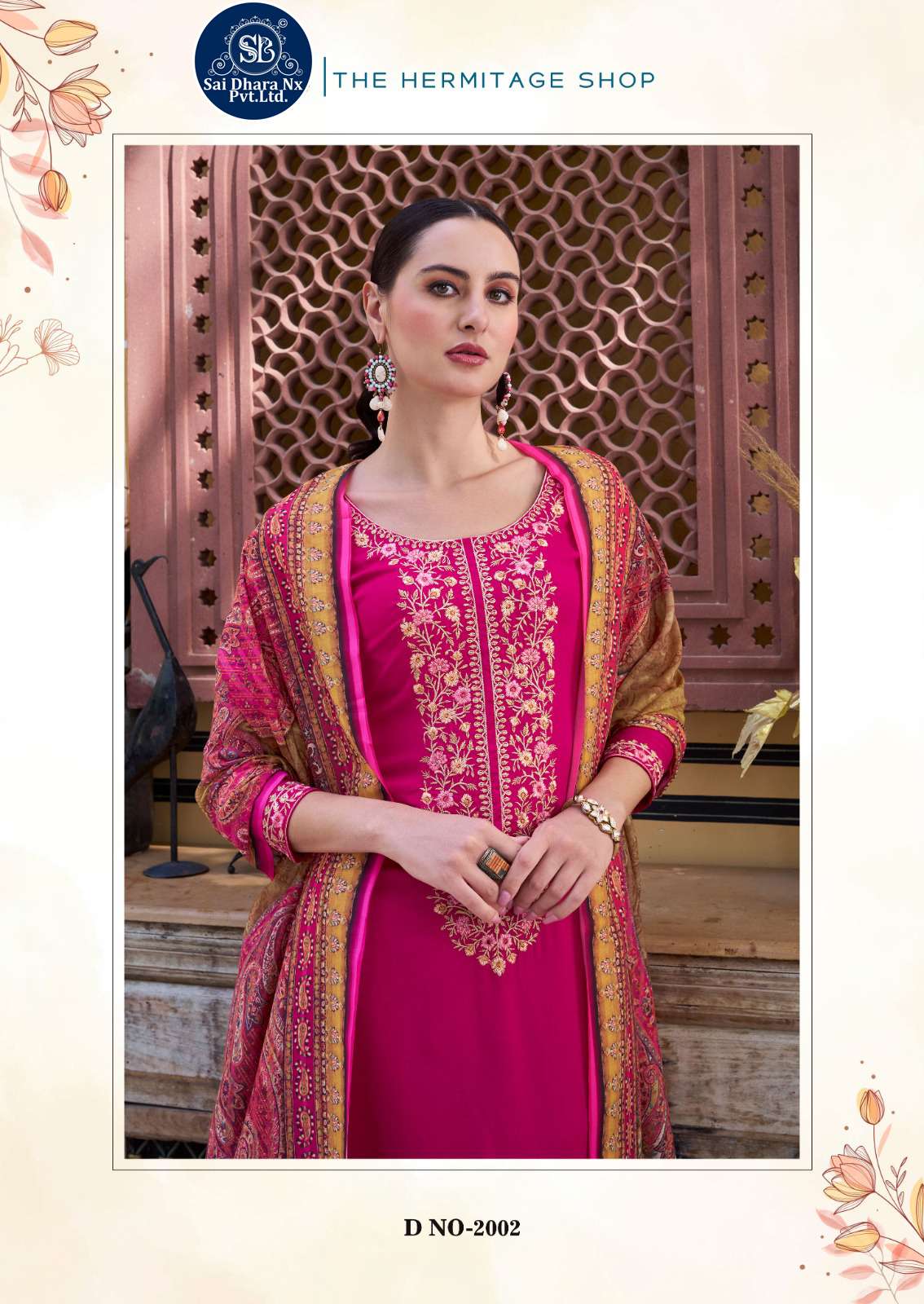 SAIDHARANX PRESENTS PURE VISCOSE BASED EMBROIDERY WORK DRESS MATERIAL WHOLESALE SHOP IN SURAT - SaiDharaNx