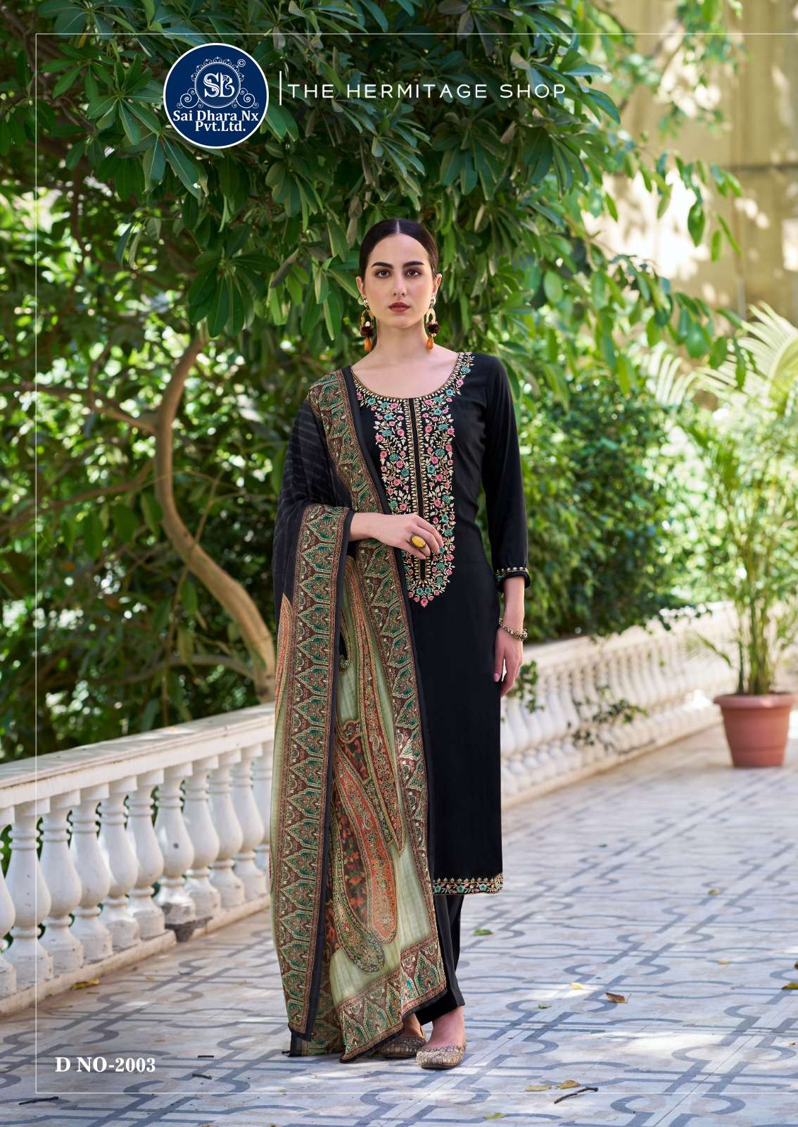 SAIDHARANX PRESENTS PURE VISCOSE BASED EMBROIDERY WORK DRESS MATERIAL WHOLESALE SHOP IN SURAT - SaiDharaNx