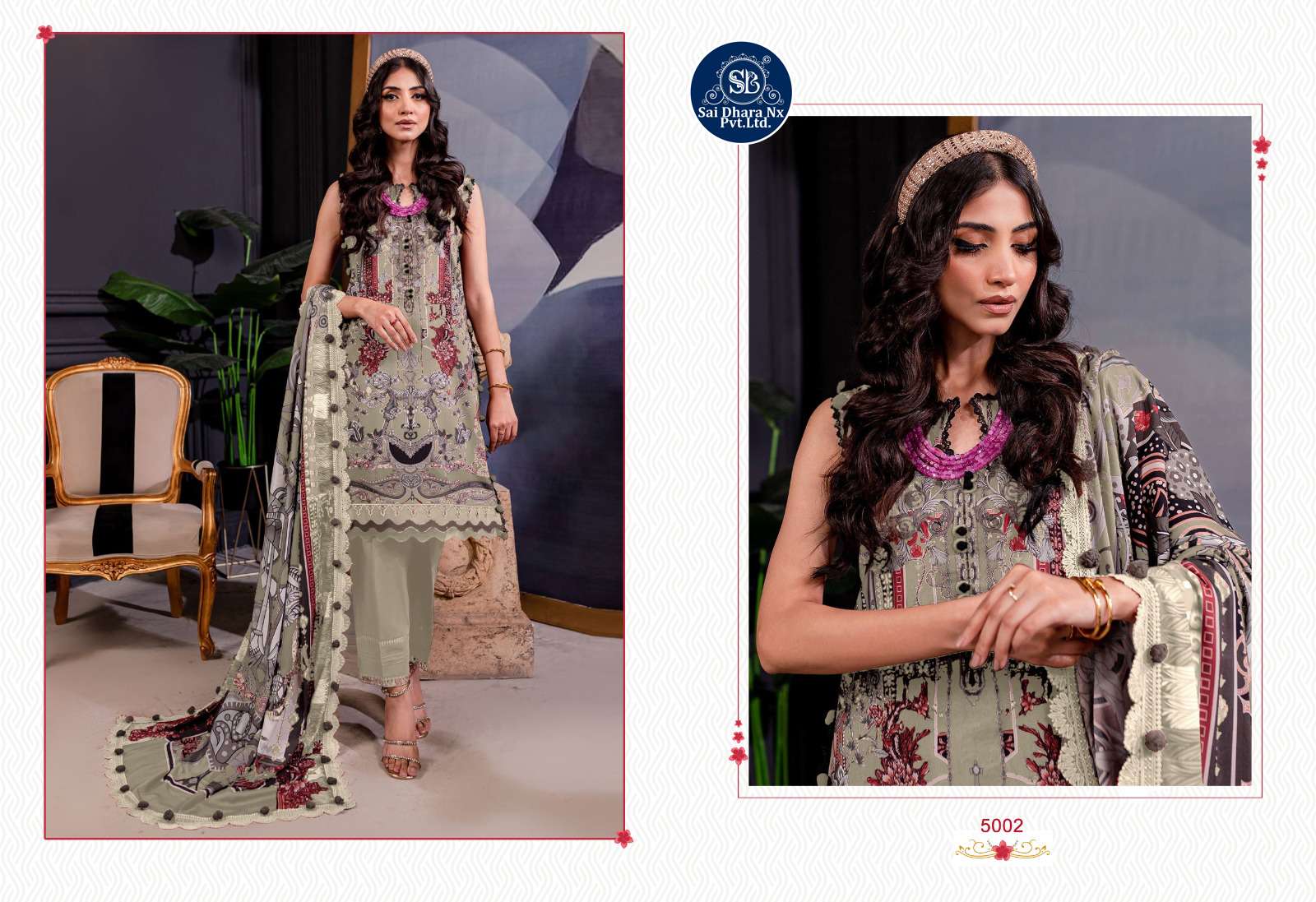 SHARADDHA DESIGNER PRESENTS LAWN COTTON PRINTED WITH HEAVY EMBROIDERY PATCH SUIT MATERIAL WHOLESALE SHOP IN SURAT - SaiDharaNx