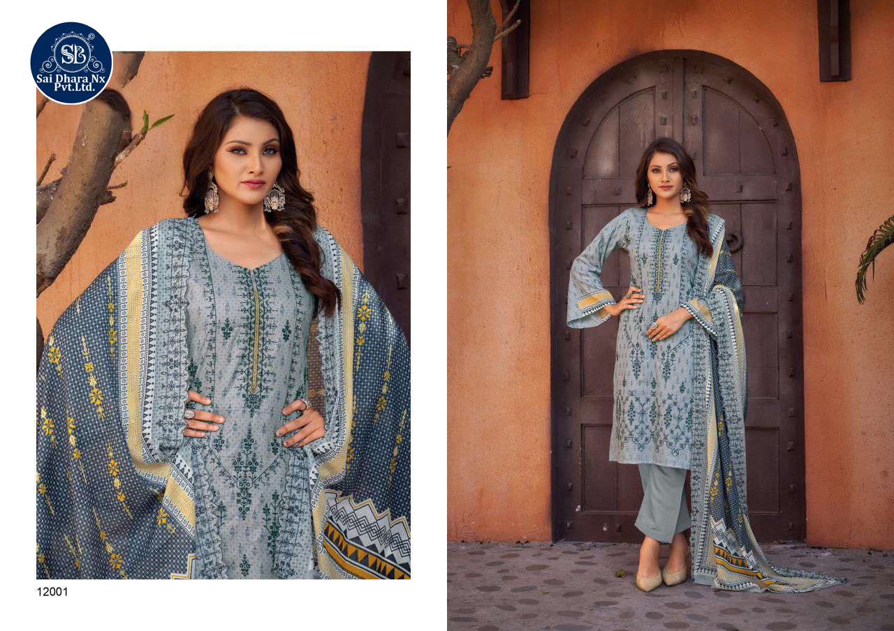 SHREE FABS PRESENTS TOP PURE COTTON PRINT WITH EXCLUSIVE SELF EMBRODERY 3 PIECE SUIT MATERIAL WHOLESALE SHOP IN SURAT - SaiDharaNx
