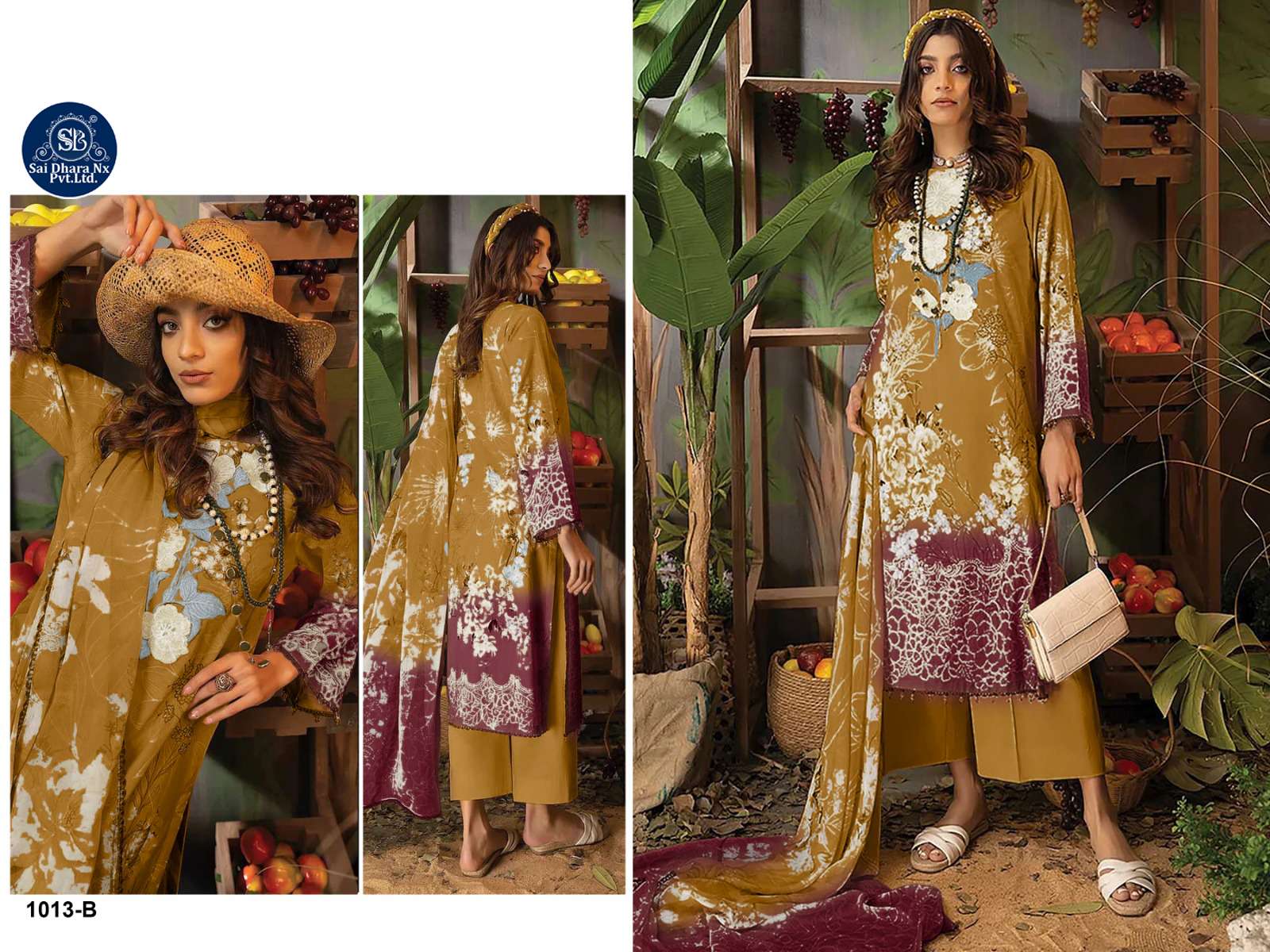 AASHA DESIGNER PRESENTS PURE COTTON PATCH EMBROIDERY WORK HEAVY 3 PAKISTANI PIECE SUIT MATERIAL WHOLESALE SHOP IN SURAT - SaiDharaNx