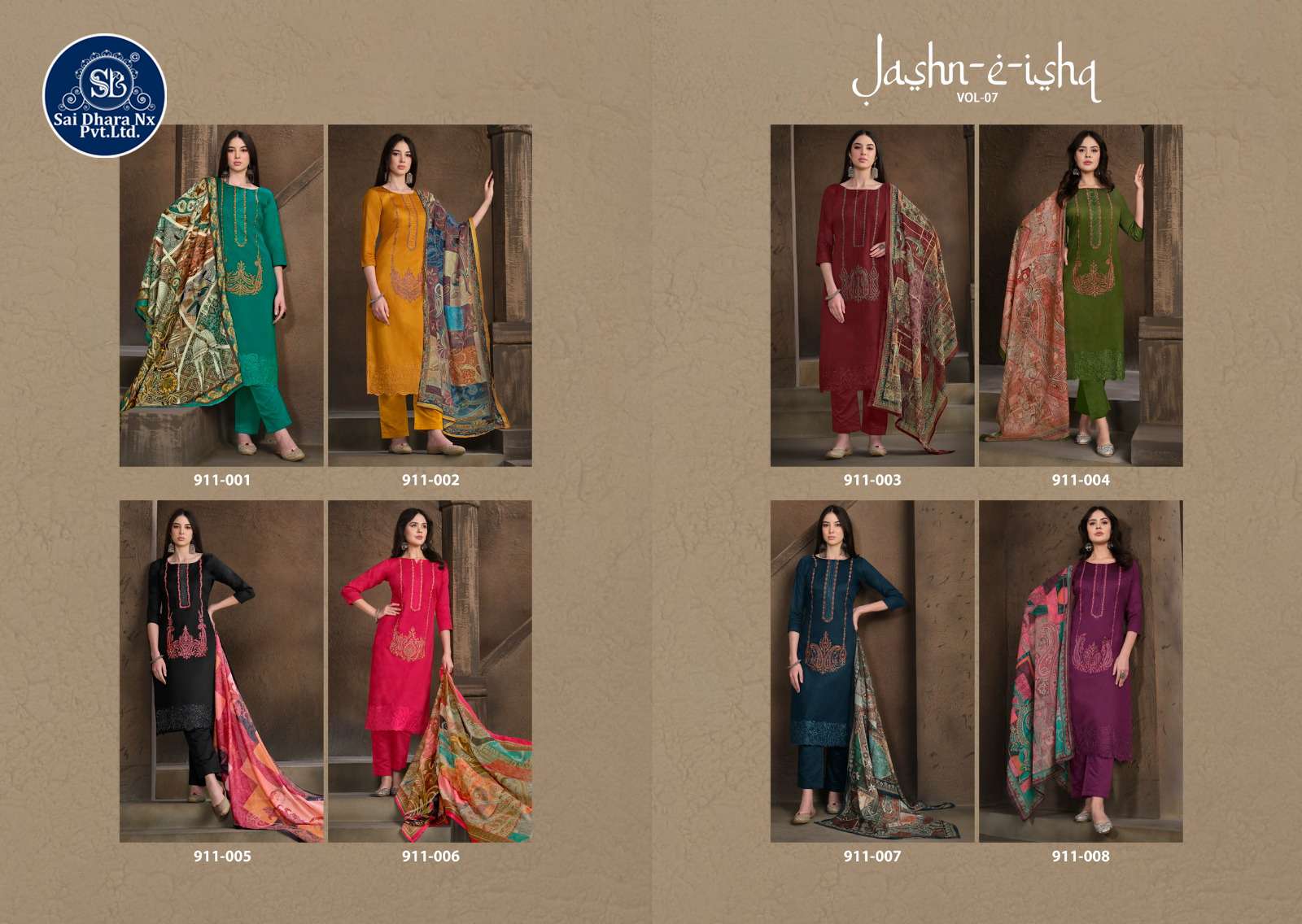 Belliza Designer Presents Jashn-e-ishq Vol 7 Pure Heavy Jan Designer Heavy Embroidery Work 3 Piece Suit Material Wholesale Shop In Surat - Saidharanx