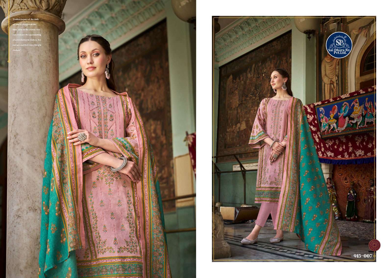 BELLIZA DESIGNER PRESENTS PURE COTTON DIGITAL PRINTED SELF EMBRIODERY WORK 3 PIECE SUIT MATERIAL WHOLESALE SHOP IN SURAT - SaiDharaNx