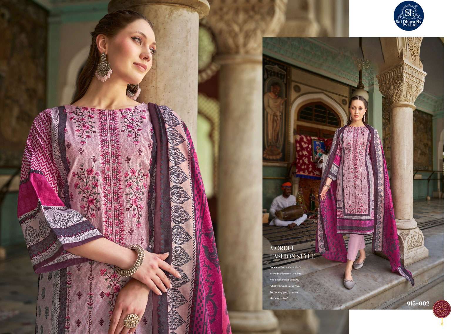 BELLIZA DESIGNER PRESENTS PURE COTTON DIGITAL PRINTED SELF EMBRIODERY WORK 3 PIECE SUIT MATERIAL WHOLESALE SHOP IN SURAT - SaiDharaNx