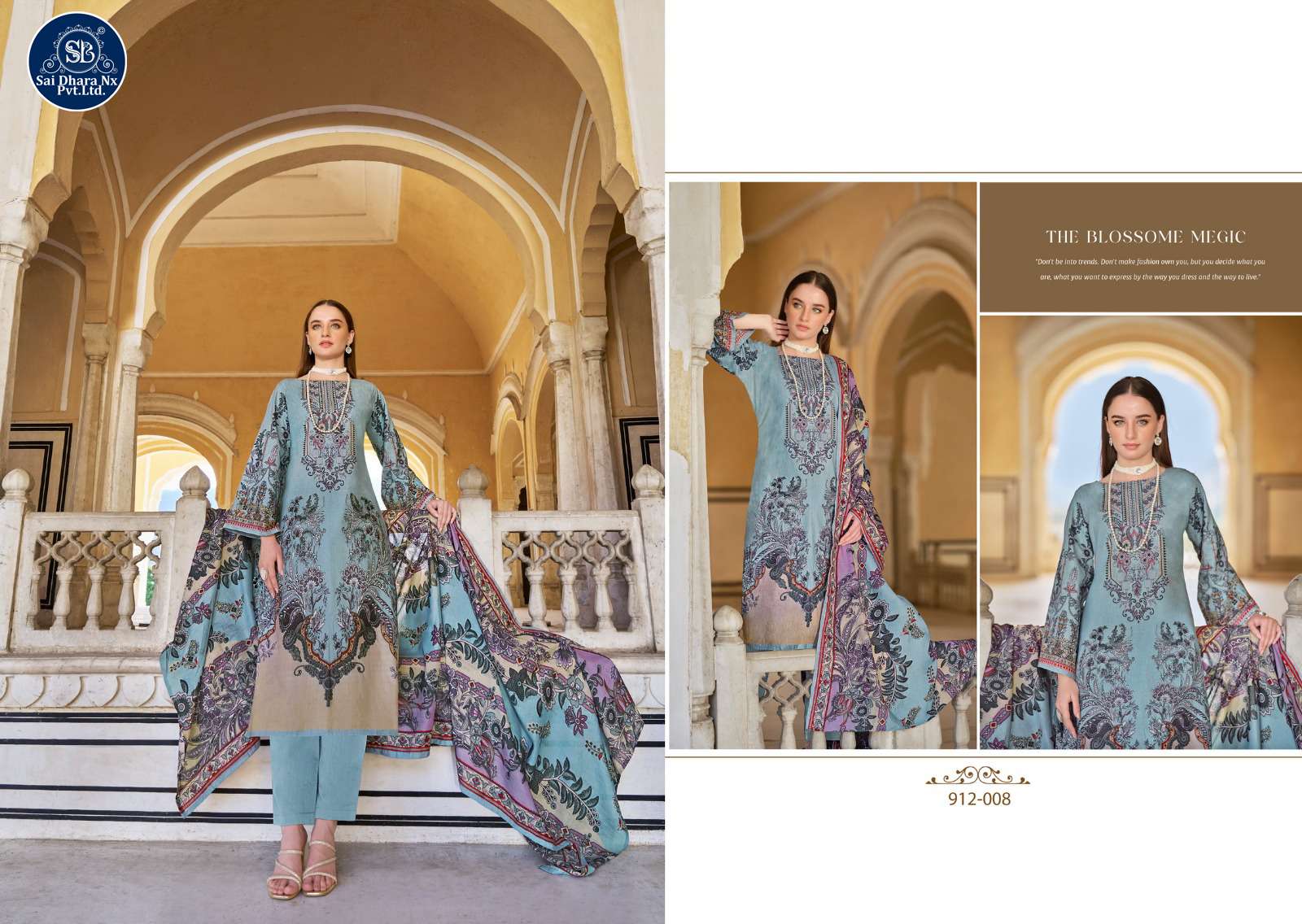 BELLIZA DESIGNER STUDIO PRESENTS PURE COTTON DIGITAL PRINT 3 PIECE SUIT MATERIAL WHOLESALE SHOP IN SURAT - SaiDharaNx