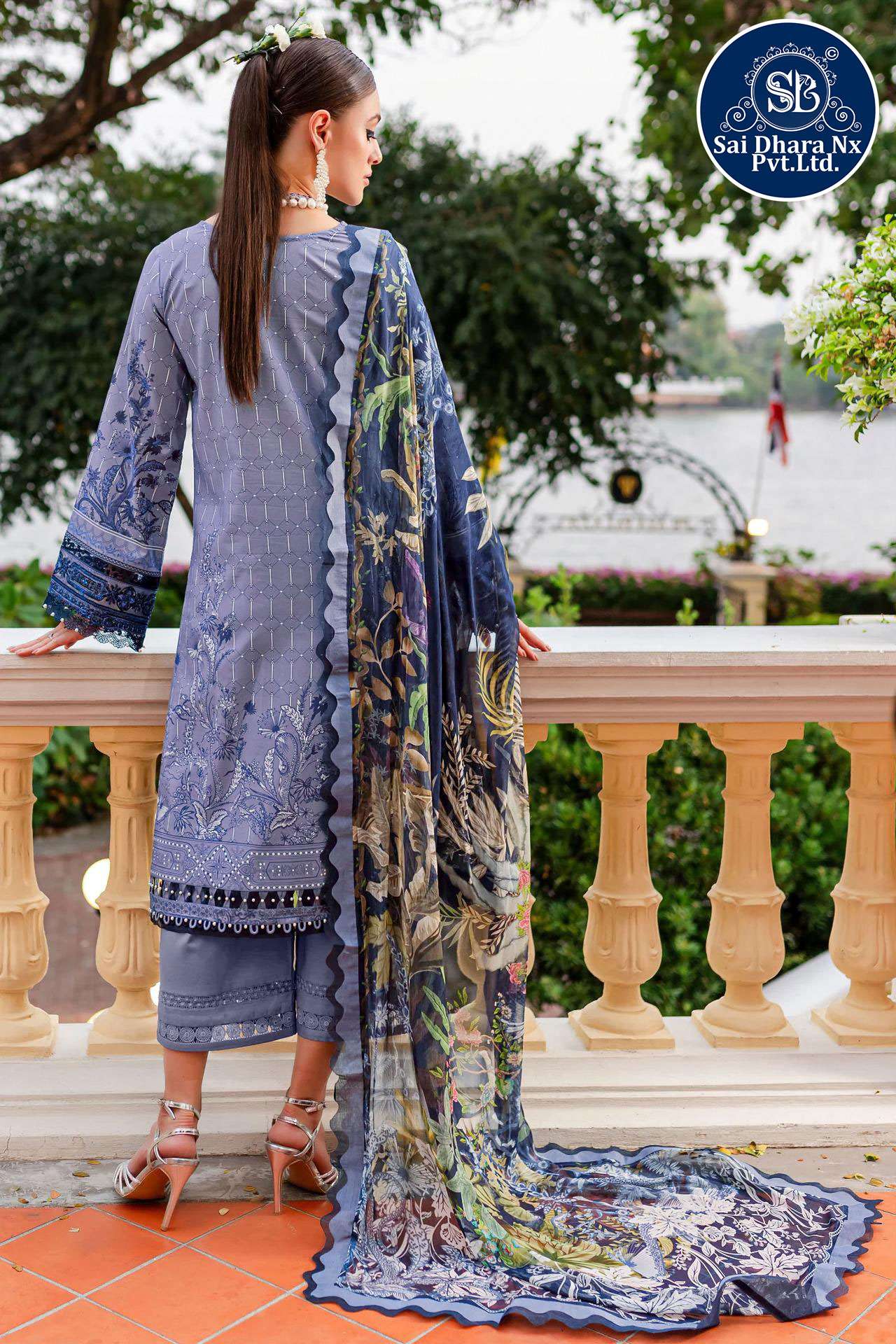 DEEPSY SUIT PRESENTS PURE COTTON WITH HEAVY PATH EMBROIDERY PAKISTANI 3 PIECE SUIT MATERIAL WHOLESALE SHOP IN SURAT - SaiDharaNx