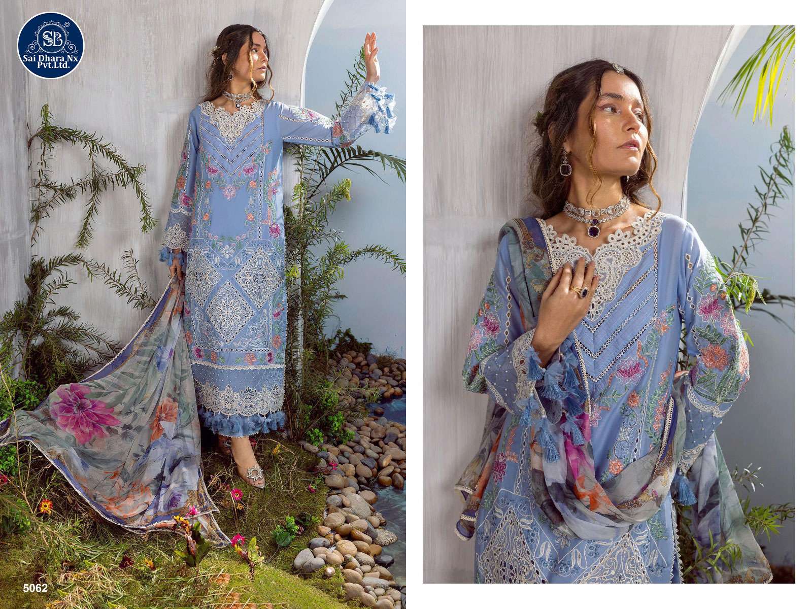DEEPSY SUIT PRESENTS PURE COTTON WITH SELF EMBROIDERY WORK 3 PIECE SUIT DRESS MATERIAL WHOLESALE SHOP IN SURAT - SaiDharaNx