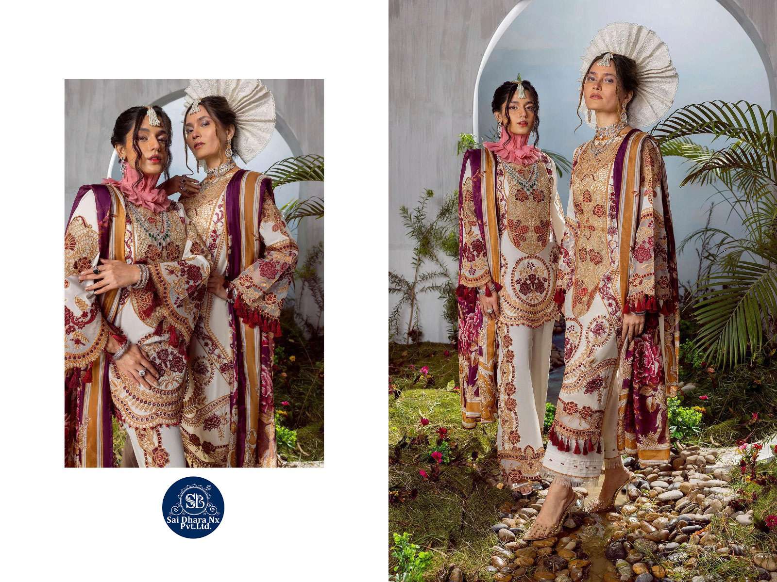 DEEPSY SUIT PRESENTS PURE COTTON WITH SELF EMBROIDERY WORK 3 PIECE SUIT DRESS MATERIAL WHOLESALE SHOP IN SURAT - SaiDharaNx