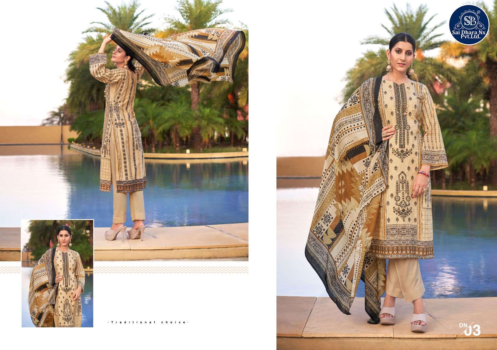 LEVISHA PRESENTS CAMBRIC COTTON DIGITAL STYLE PRINT WITH EMBROIDERY DRESS MATERIAL WHOLESALE SHOP IN SURAT - SaiDharaNx