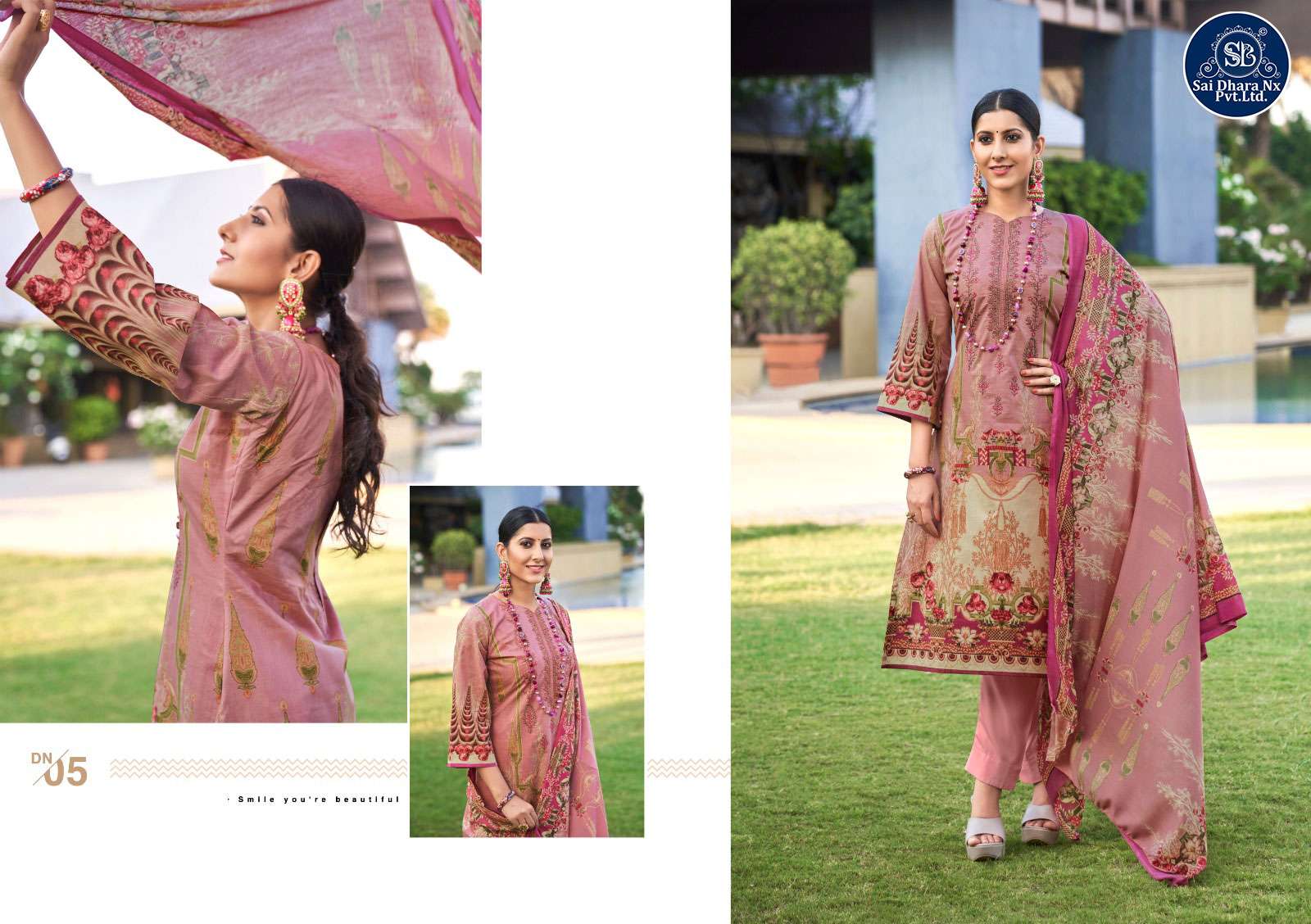 LEVISHA PRESENTS CAMBRIC COTTON DIGITAL STYLE PRINT WITH EMBROIDERY DRESS MATERIAL WHOLESALE SHOP IN SURAT - SaiDharaNx