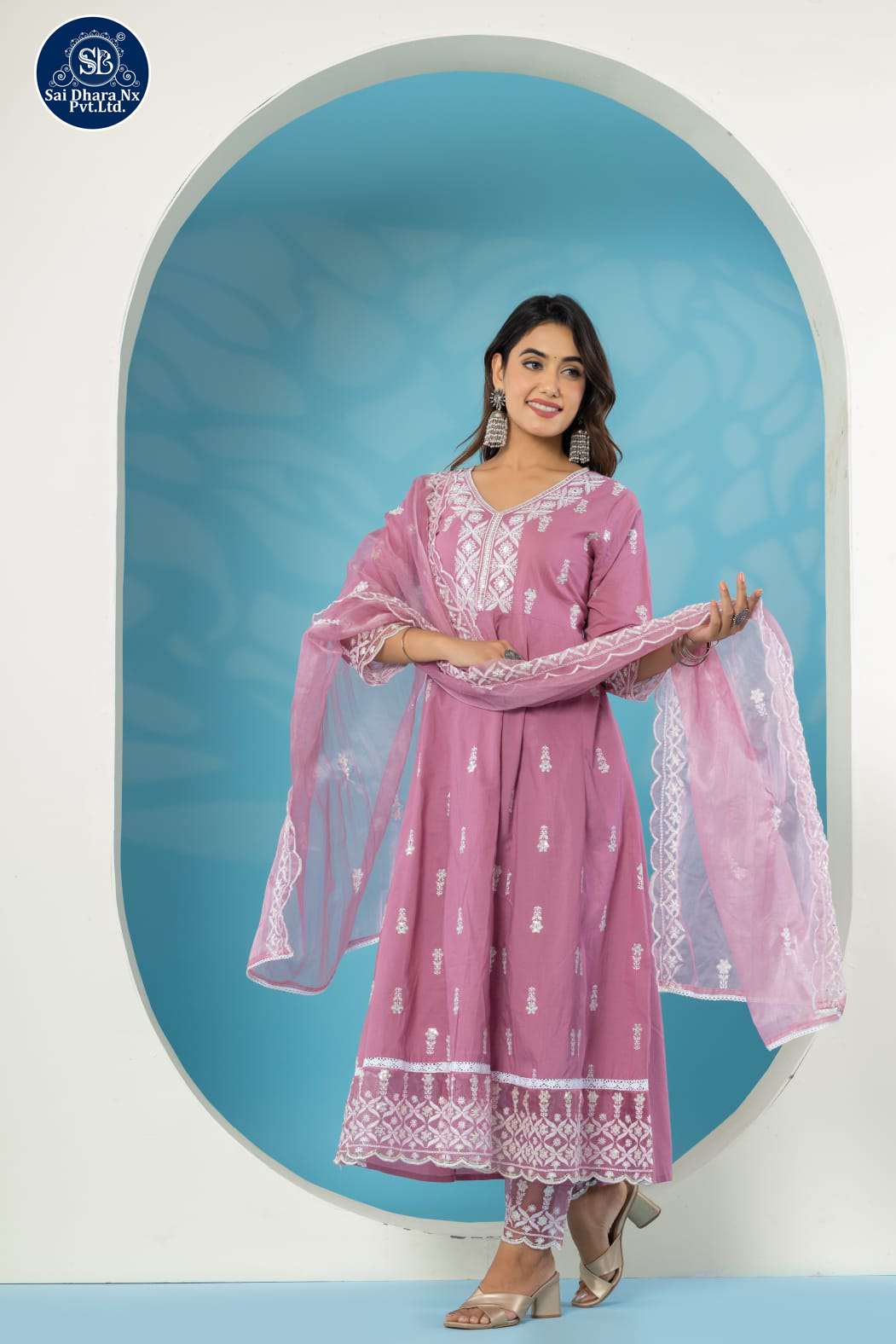 Pure Cotton Embroidery Dark Pink Colour Readymade 3 Piece Combo Wholesale Collection In Surat