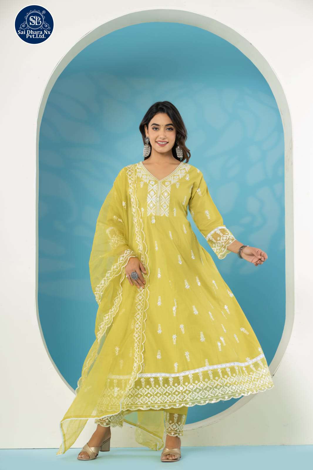 Pure Cotton Embroidery Yellow Colour Readymade 3 Piece Combo Wholesale Collection In Surat