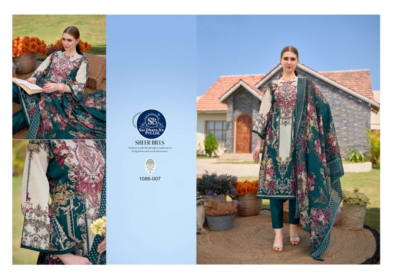 ROMANI PRESENTS AARZU VOL 3 PREMIUM SOFT COTTON DIGITAL PRINTED LATEST SUIT MATERIAL COLLECTION WHOLESALE SHOP IN SURAT - SaiDharaNx