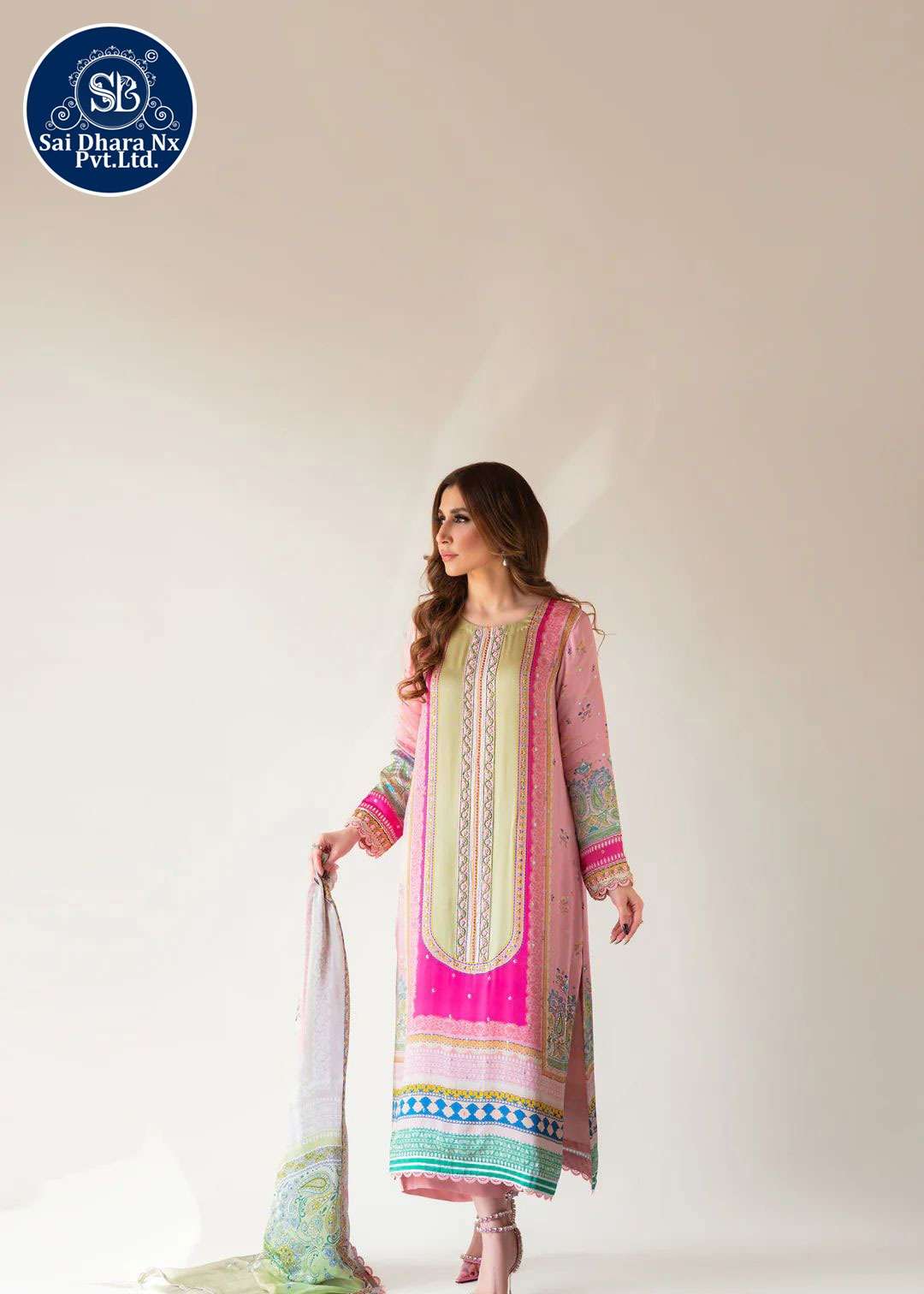 Saidharanx Presents Muslin Fabric Soft Digital Print Readymade Pakistani 3 Piece Suit Collection Wholesale Shop In Surat - Saidharanx