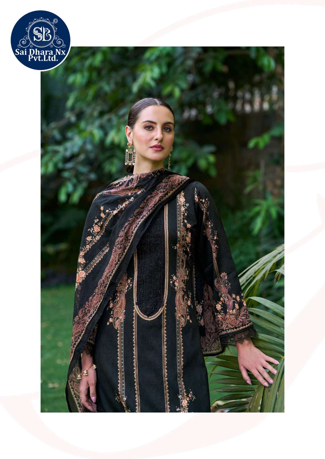 Saidharanx Presents Swiss Lawn Digital Prints With Embroidery Work Pakistani Suit Material Wholesale Shop In Surat - Saidharanx