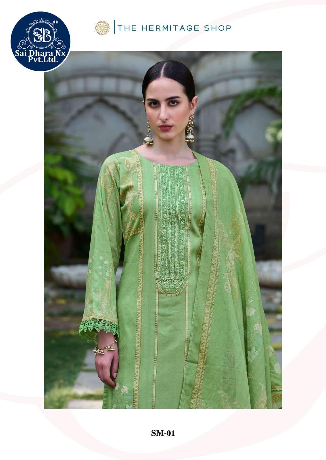 Saidharanx Presents Swiss Lawn Digital Prints With Embroidery Work Pakistani Suit Material Wholesale Shop In Surat - Saidharanx