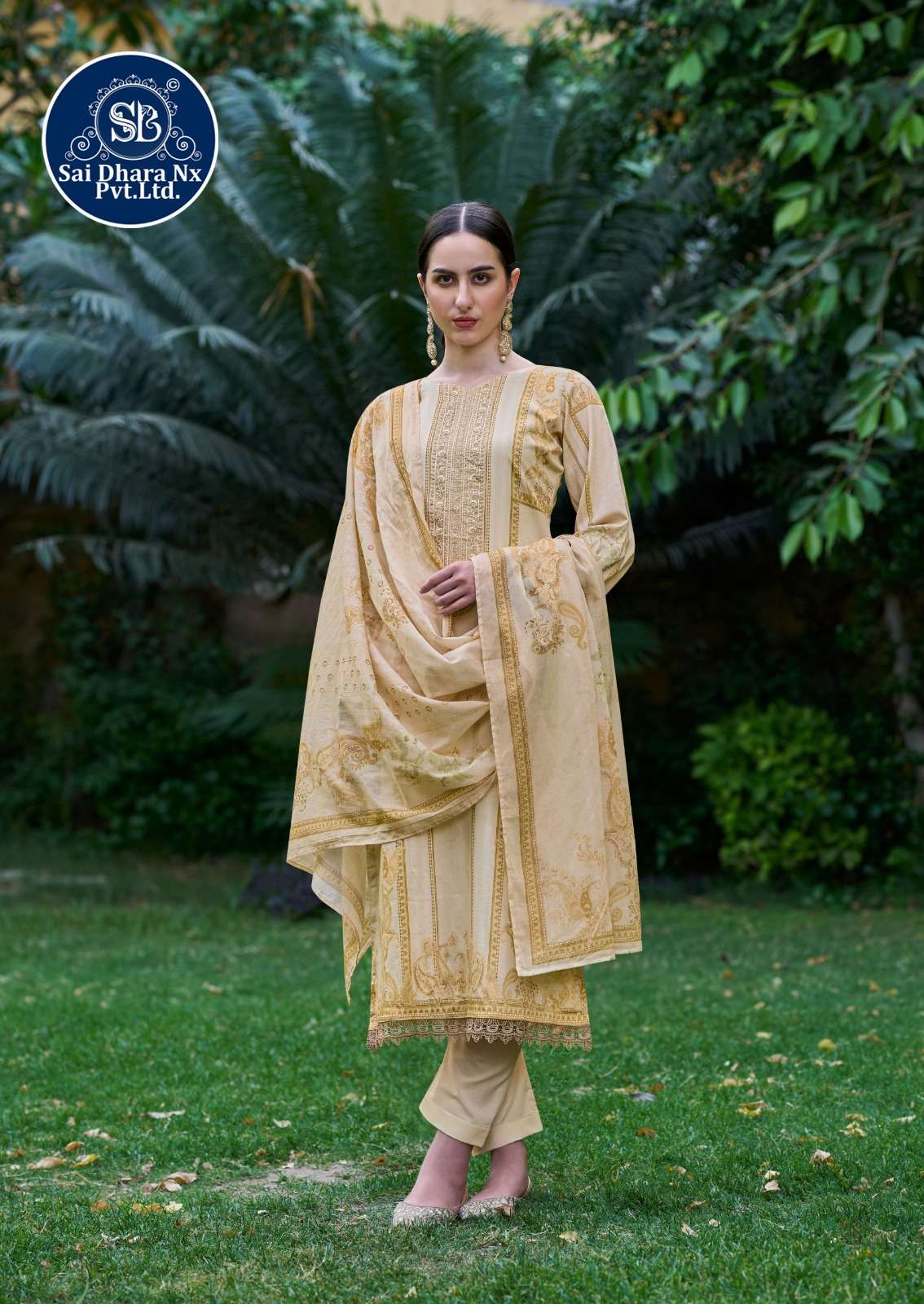 Saidharanx Presents Swiss Lawn Digital Prints With Embroidery Work Pakistani Suit Material Wholesale Shop In Surat - Saidharanx