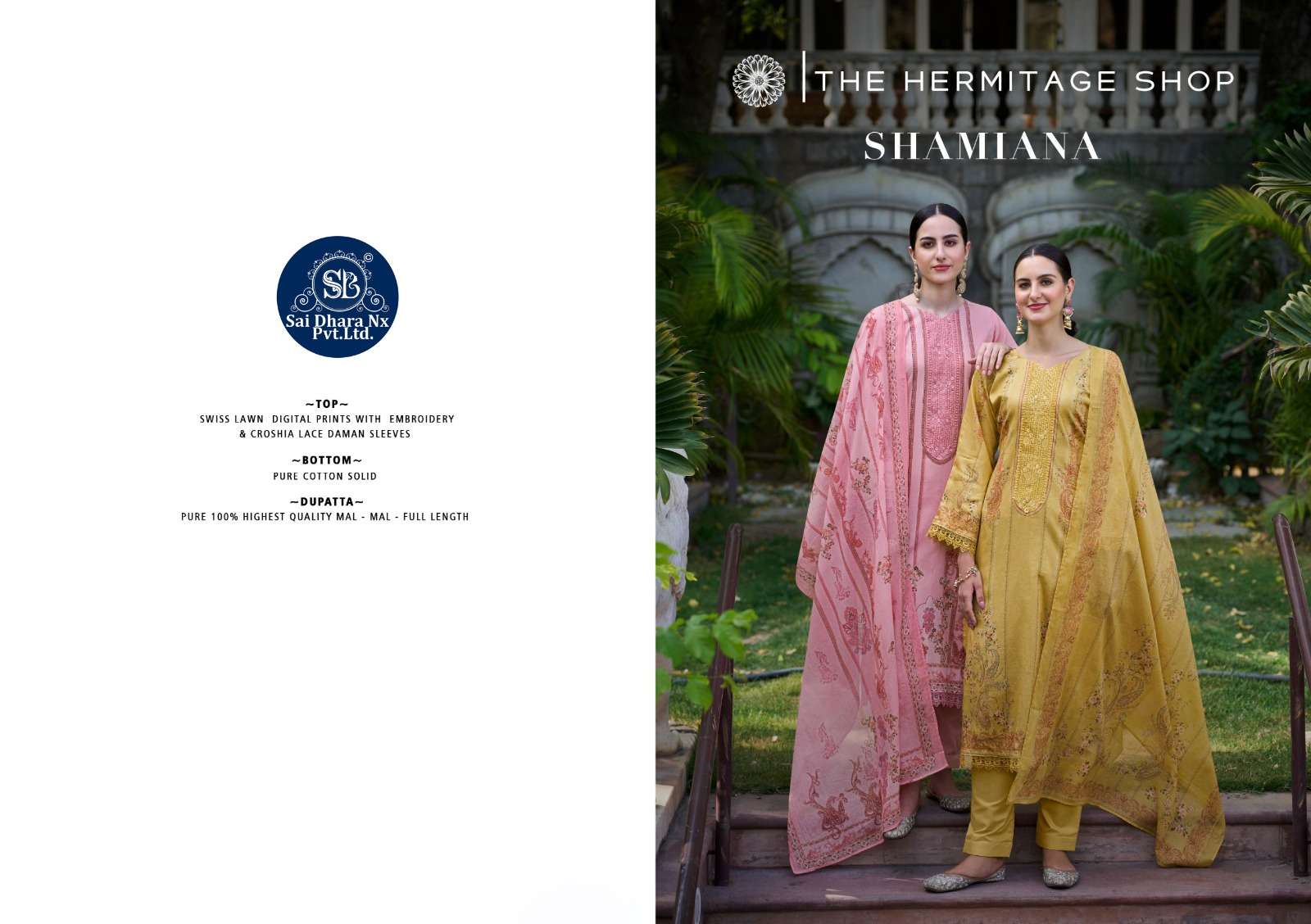 Saidharanx Presents Swiss Lawn Digital Prints With Embroidery Work Pakistani Suit Material Wholesale Shop In Surat - Saidharanx
