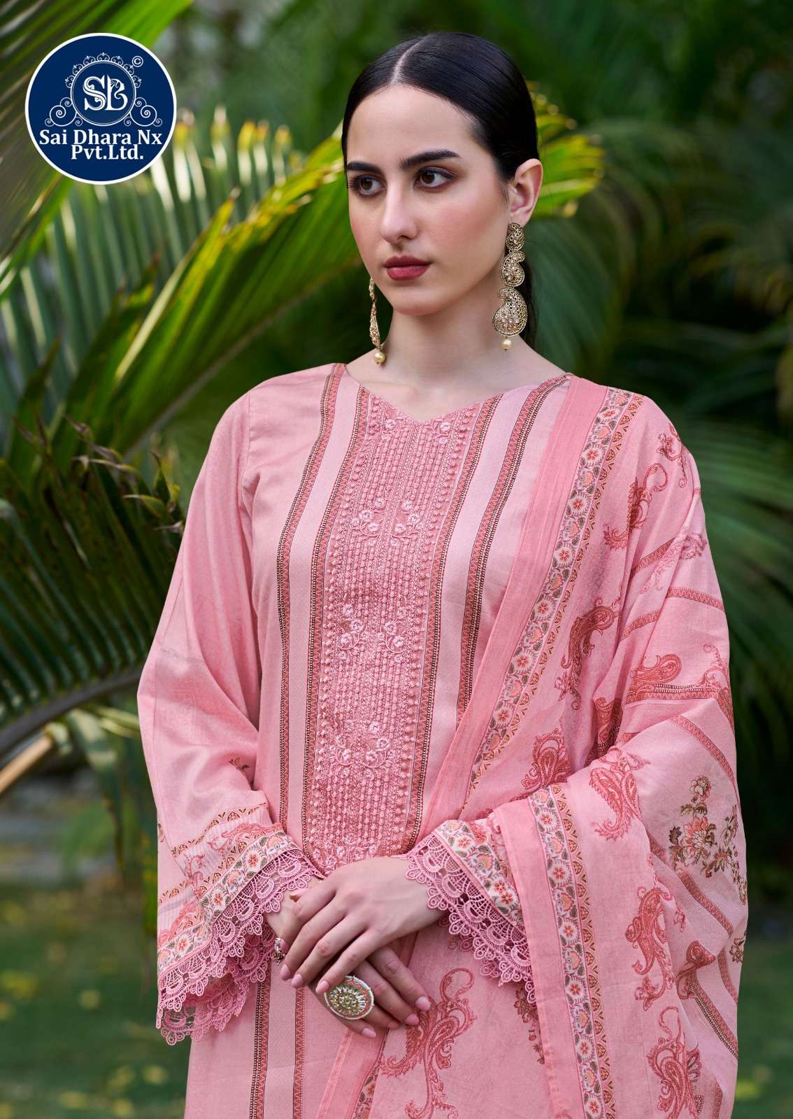 Saidharanx Presents Swiss Lawn Digital Prints With Embroidery Work Pakistani Suit Material Wholesale Shop In Surat - Saidharanx