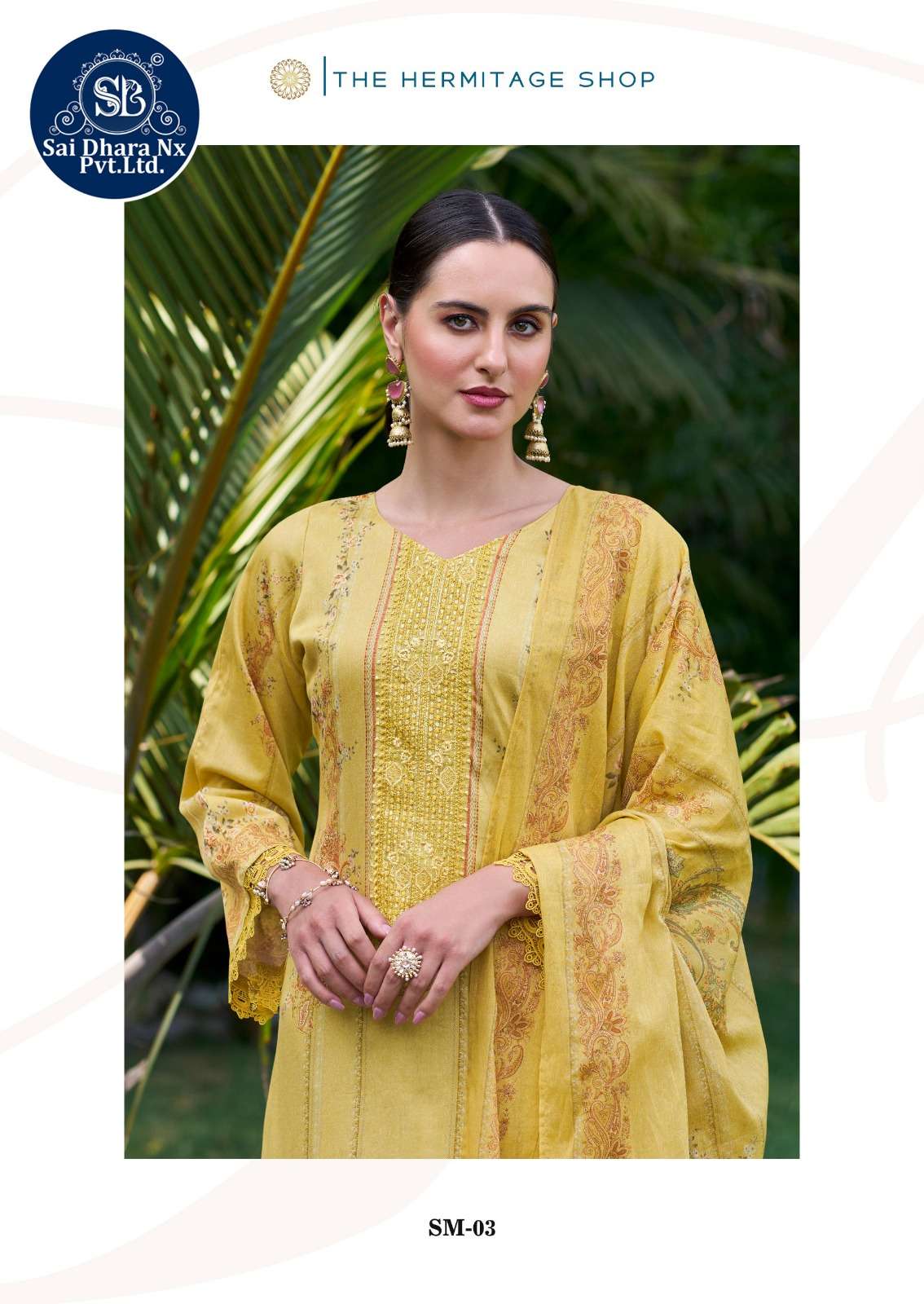 Saidharanx Presents Swiss Lawn Digital Prints With Embroidery Work Pakistani Suit Material Wholesale Shop In Surat - Saidharanx