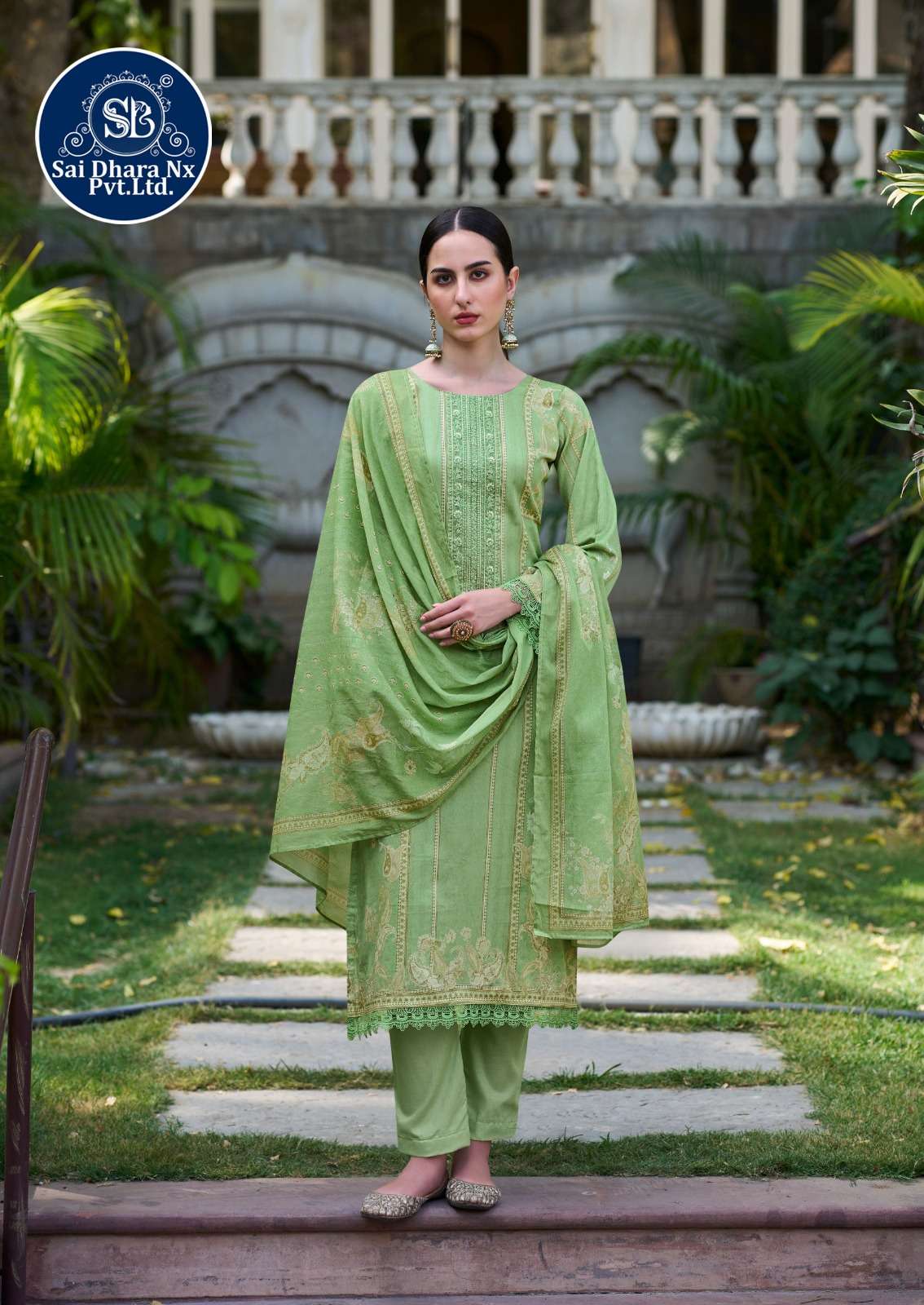 Saidharanx Presents Swiss Lawn Digital Prints With Embroidery Work Pakistani Suit Material Wholesale Shop In Surat - Saidharanx