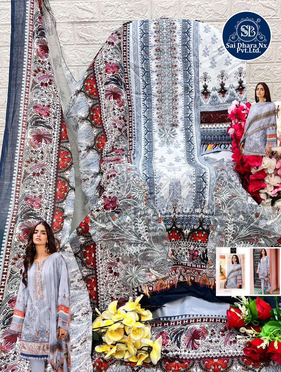 Saidharanx Presents Top Pure Cotton Heavy Work Latest 3 Piece Suit Material Wholesale Shop In Surat Saidharanx