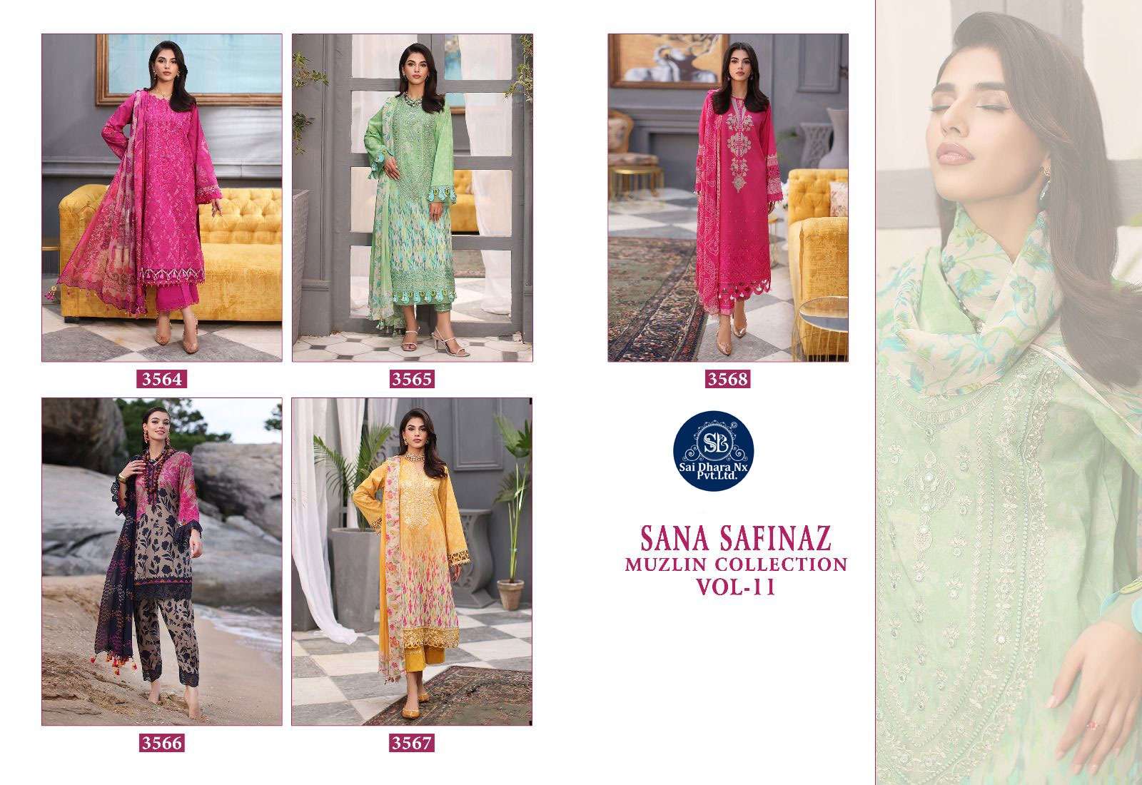 Saidharanx Presents Top Pure Cotton With Patches Embroidery Latest 3 Piece Suit Material Wholesale Shop In Surat - Saidharanx