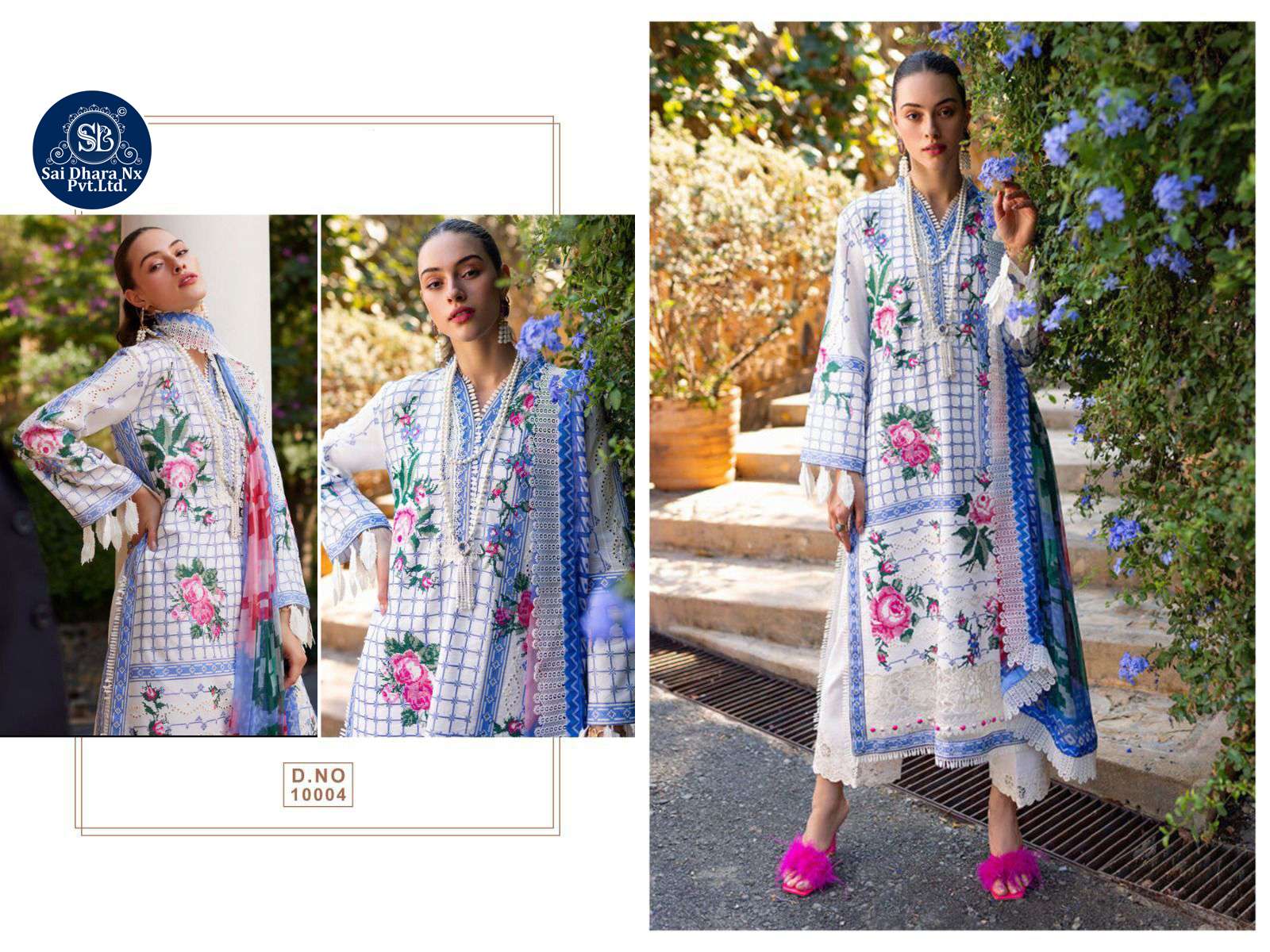 SANIYA TRENDZ PRESENTS COTTON WITH CHIKANKARI EMBROIDERED HEAVY SUIT MATERIAL COLLECTION WHOLESALE SHOP IN SURAT - SaiDharaNx