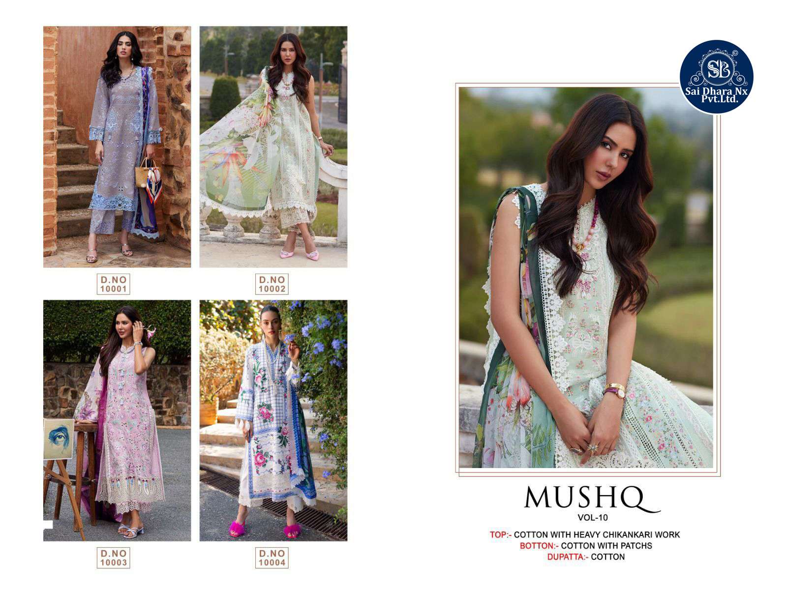 SANIYA TRENDZ PRESENTS COTTON WITH CHIKANKARI EMBROIDERED HEAVY SUIT MATERIAL COLLECTION WHOLESALE SHOP IN SURAT - SaiDharaNx
