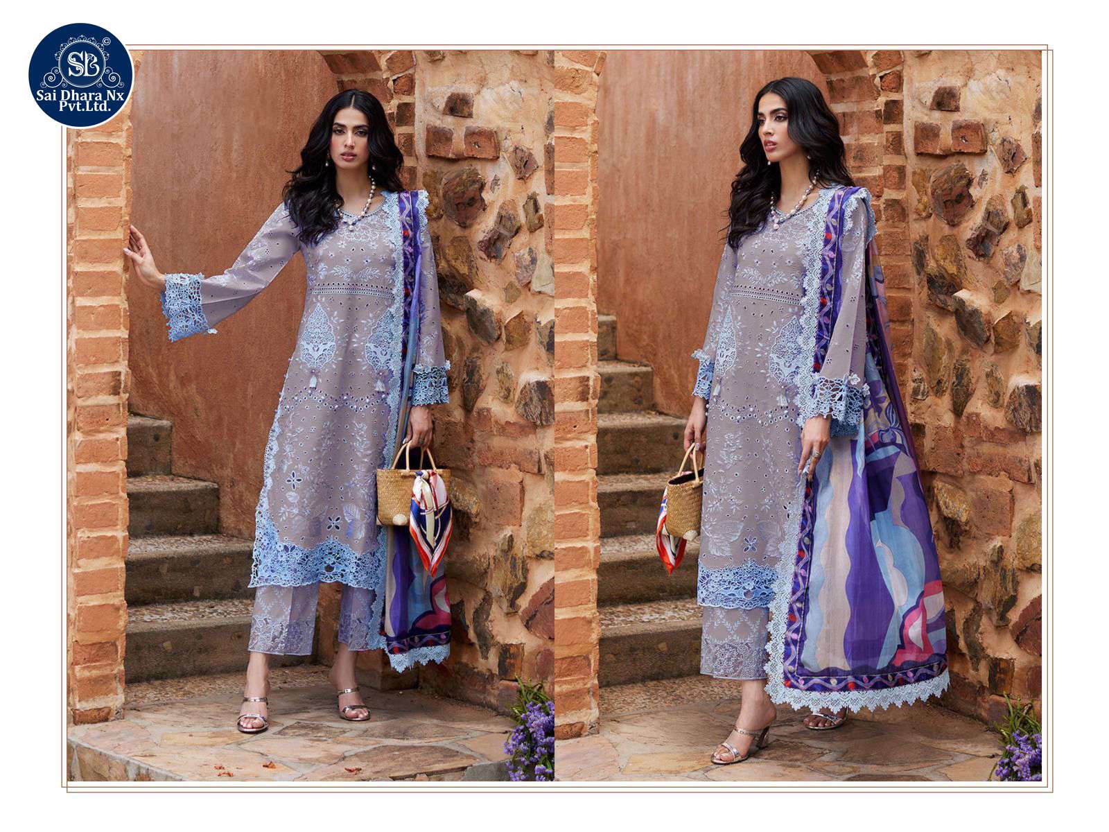 SANIYA TRENDZ PRESENTS COTTON WITH CHIKANKARI EMBROIDERED HEAVY SUIT MATERIAL COLLECTION WHOLESALE SHOP IN SURAT - SaiDharaNx
