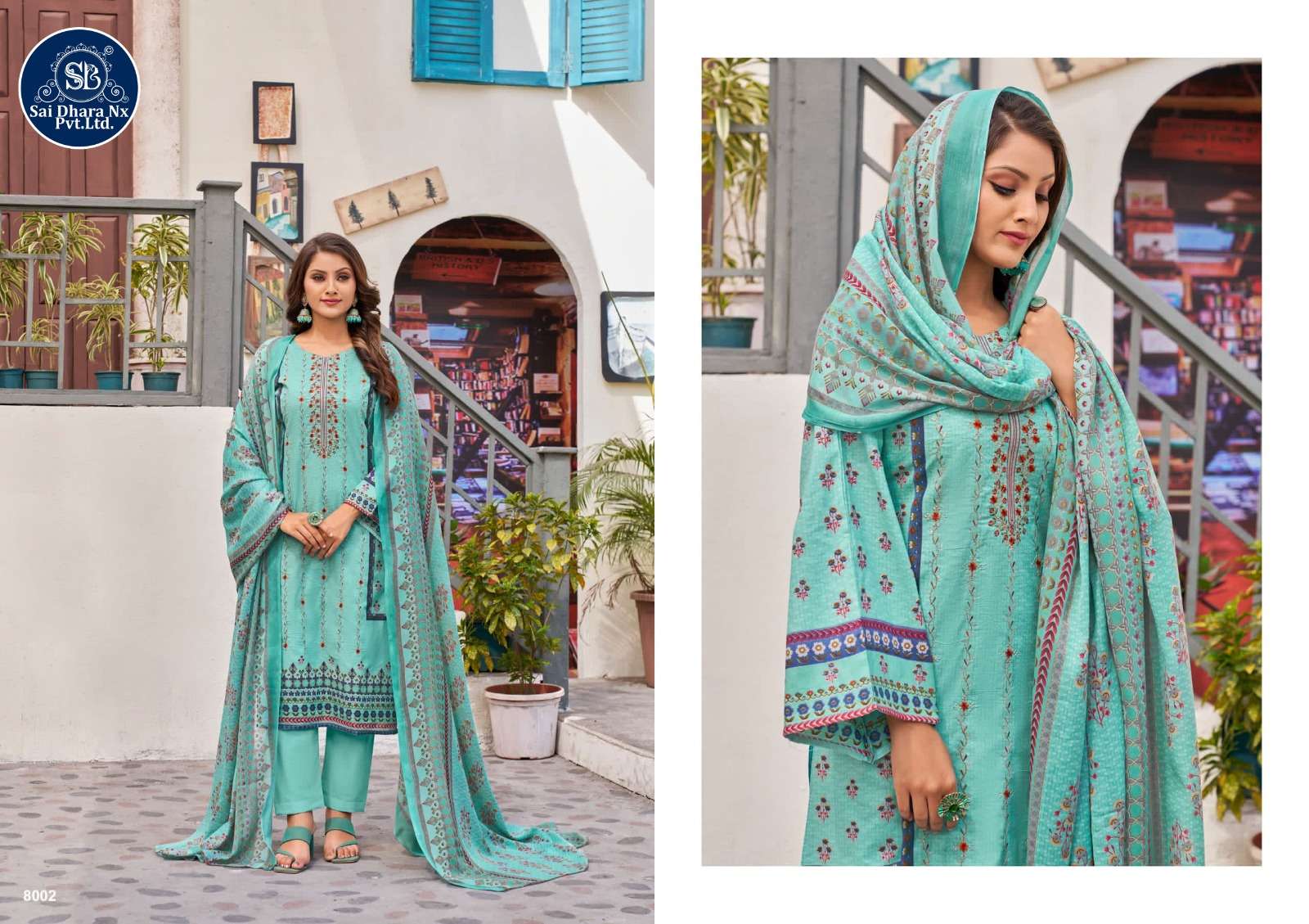 Sharaddha Designer Presents Top Pure Cotton With Self Embroidery Work Latest 3 Piece Suit Material Wholesale Shop In Surat - Saidharanx