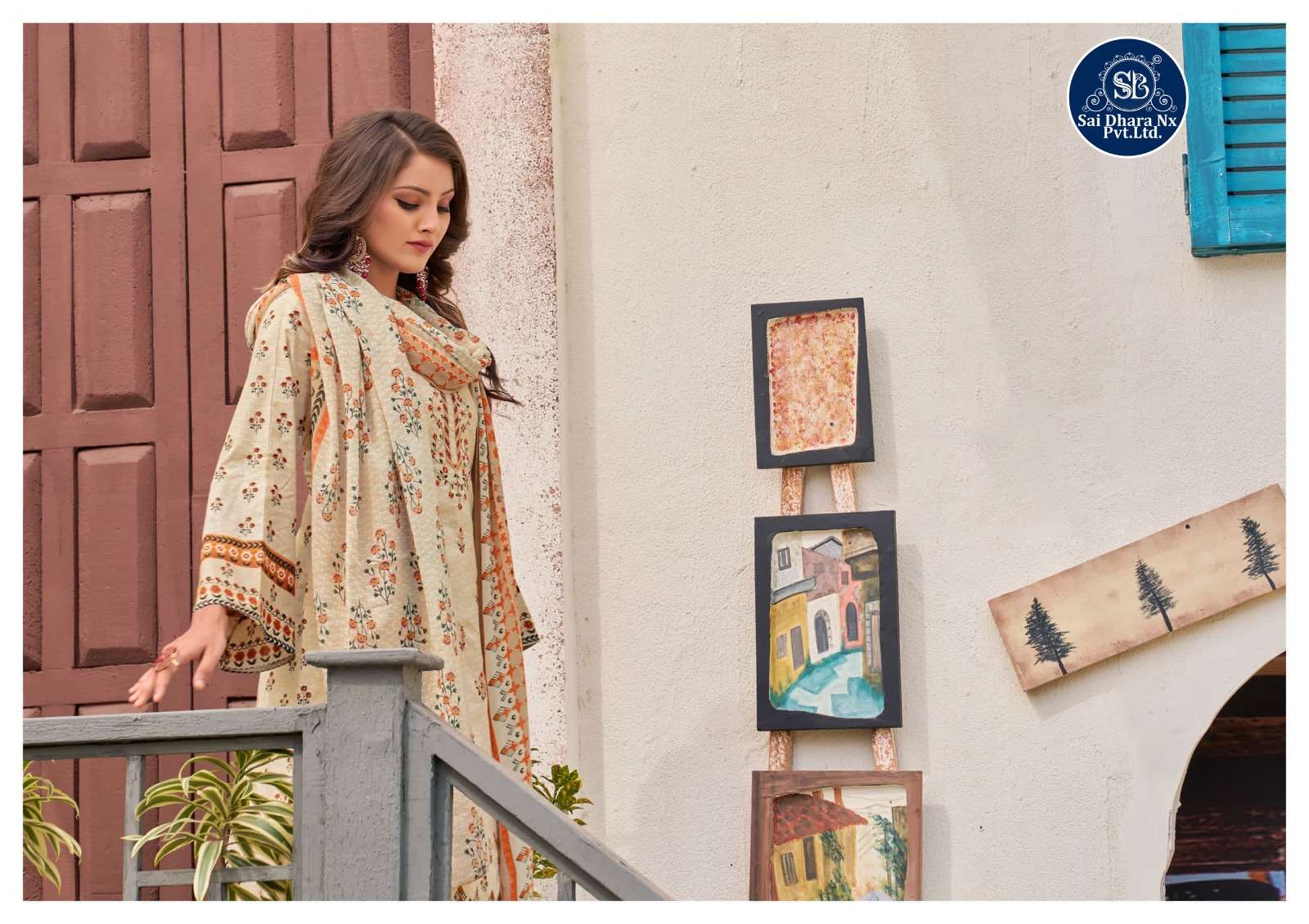 Sharaddha Designer Presents Top Pure Cotton With Self Embroidery Work Latest 3 Piece Suit Material Wholesale Shop In Surat - Saidharanx