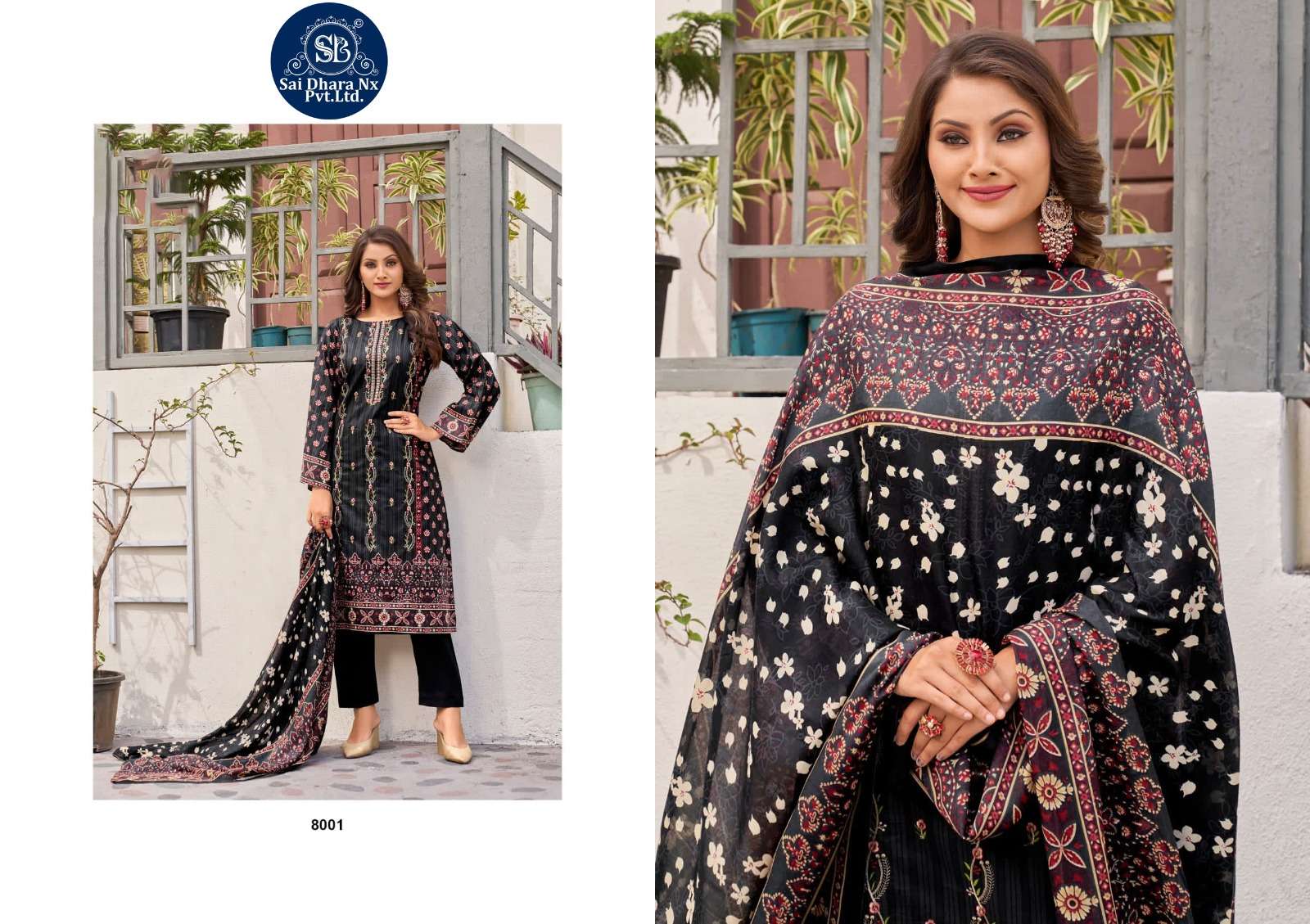 Sharaddha Designer Presents Top Pure Cotton With Self Embroidery Work Latest 3 Piece Suit Material Wholesale Shop In Surat - Saidharanx