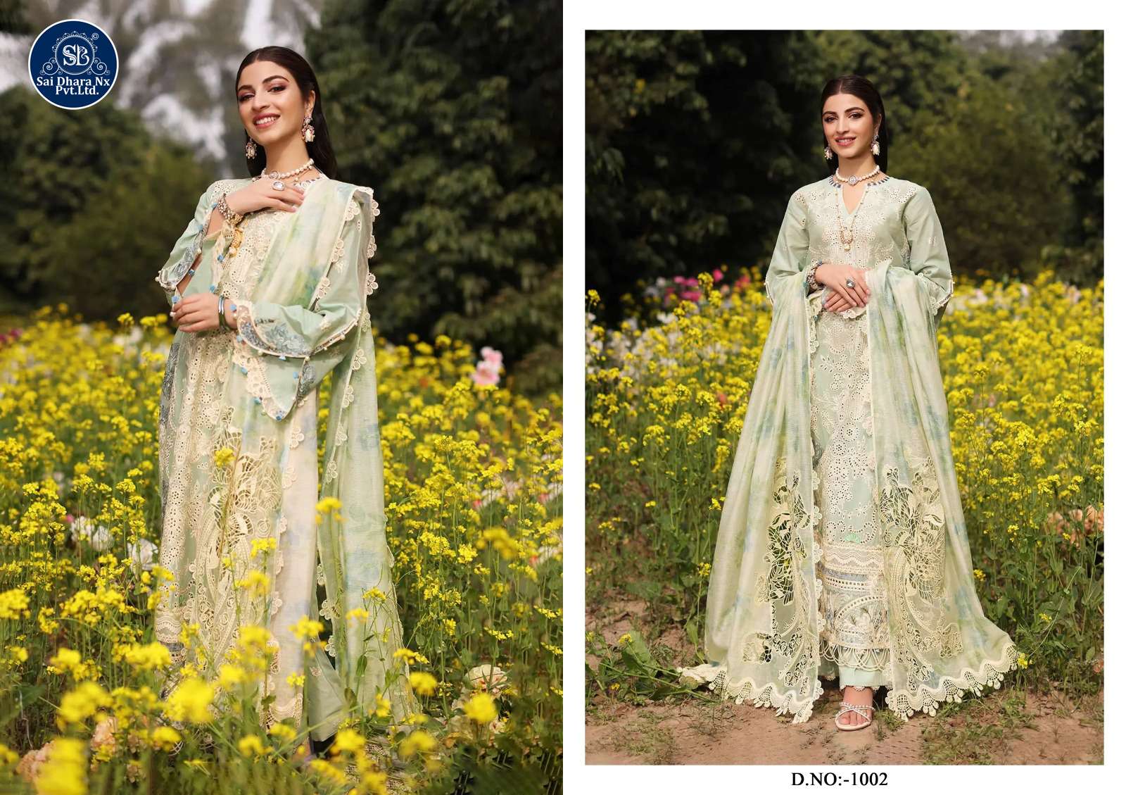 SHRADDHA DESIGNER PRESENTS PURE COTTON EMBROIDERY WORK HEAVY 3 PAKISTANI PIECE SUIT MATERIAL WHOLESALE SHOP IN SURAT - SaiDharaNx