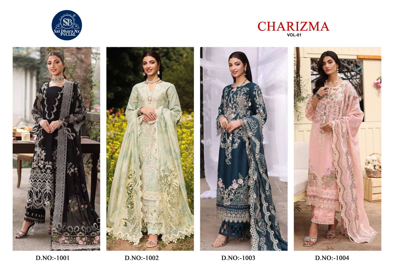 SHRADDHA DESIGNER PRESENTS PURE COTTON EMBROIDERY WORK HEAVY 3 PAKISTANI PIECE SUIT MATERIAL WHOLESALE SHOP IN SURAT - SaiDharaNx