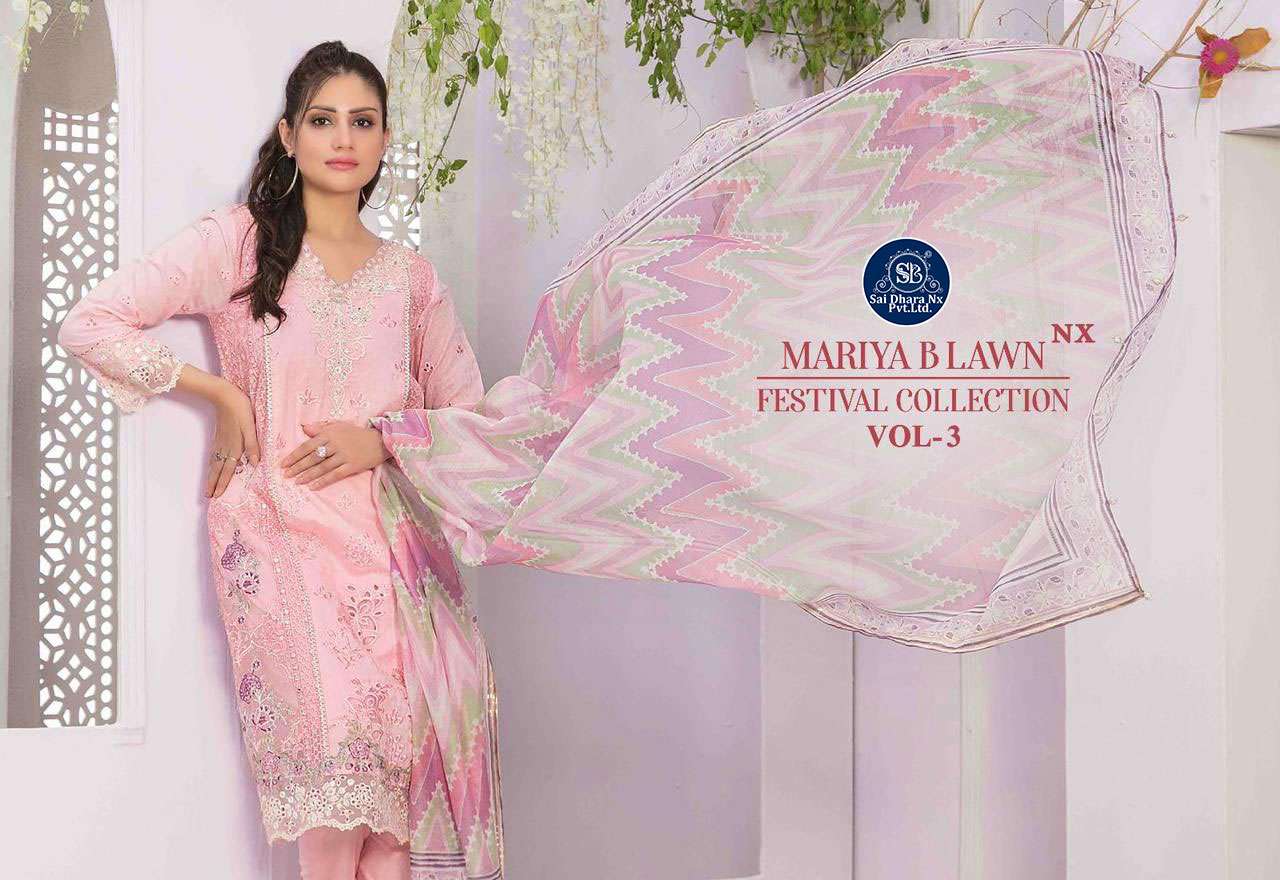SHREE FABS PRESENTS PURE LAWN COTTON WITH HEAVY SELF EMBRODERY PAKISTANI 3 PIECE DRESS MATERIAL WHOLESALE SHOP IN SURAT - SaiDharaNx