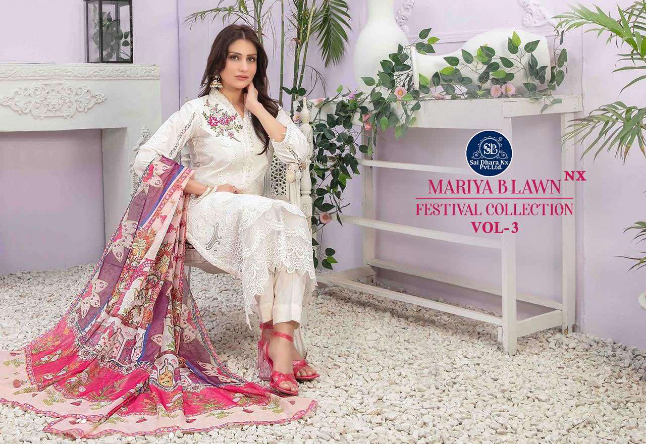 SHREE FABS PRESENTS PURE LAWN COTTON WITH HEAVY SELF EMBRODERY PAKISTANI 3 PIECE DRESS MATERIAL WHOLESALE SHOP IN SURAT - SaiDharaNx