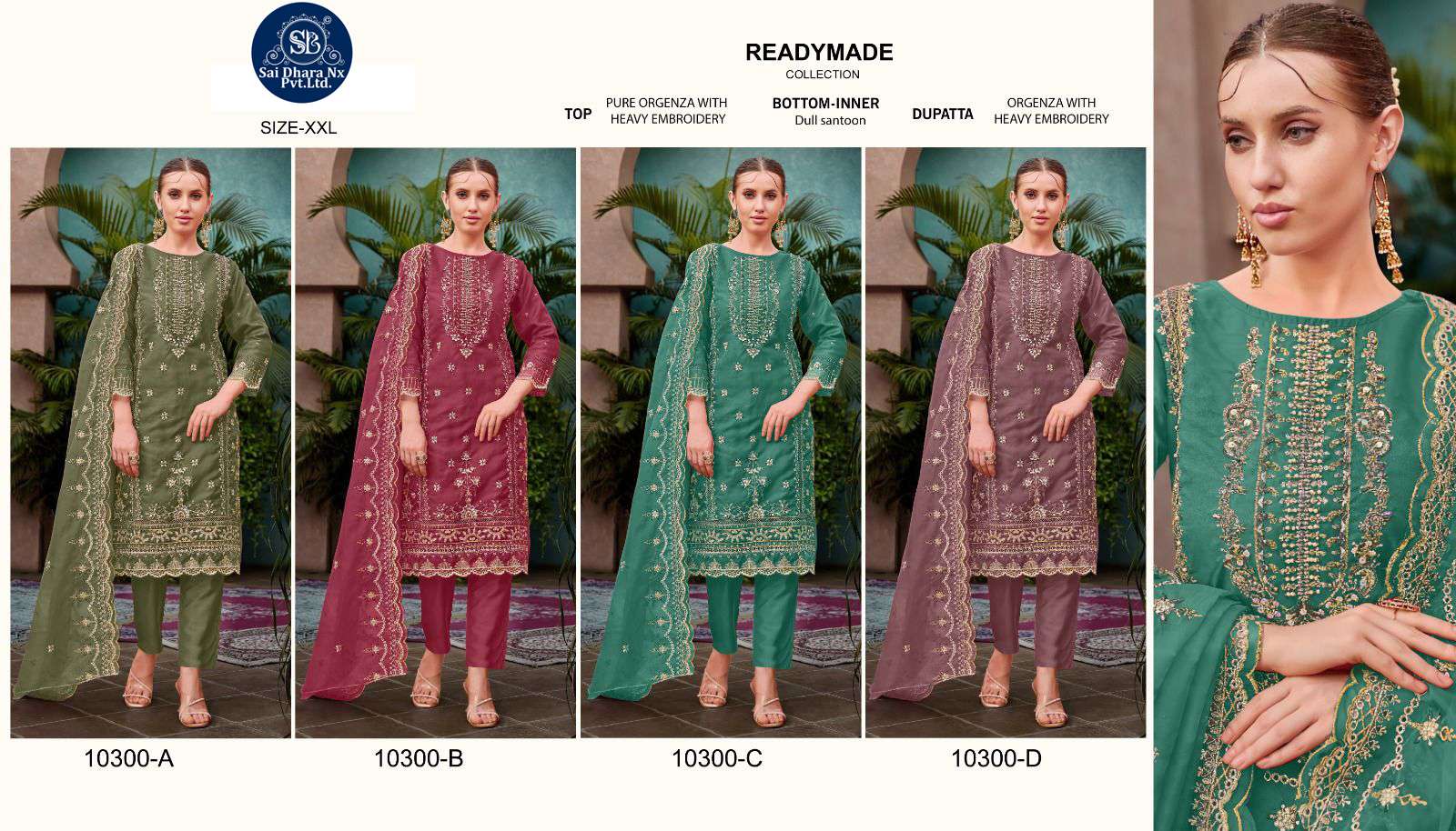 ZAHA PRESENTS ORGANZA WITH EMBROIDERY READYMADE 3 PAKISTANI PIECE SUIT WHOLESALE SHOP IN SURAT - SaiDharaNx