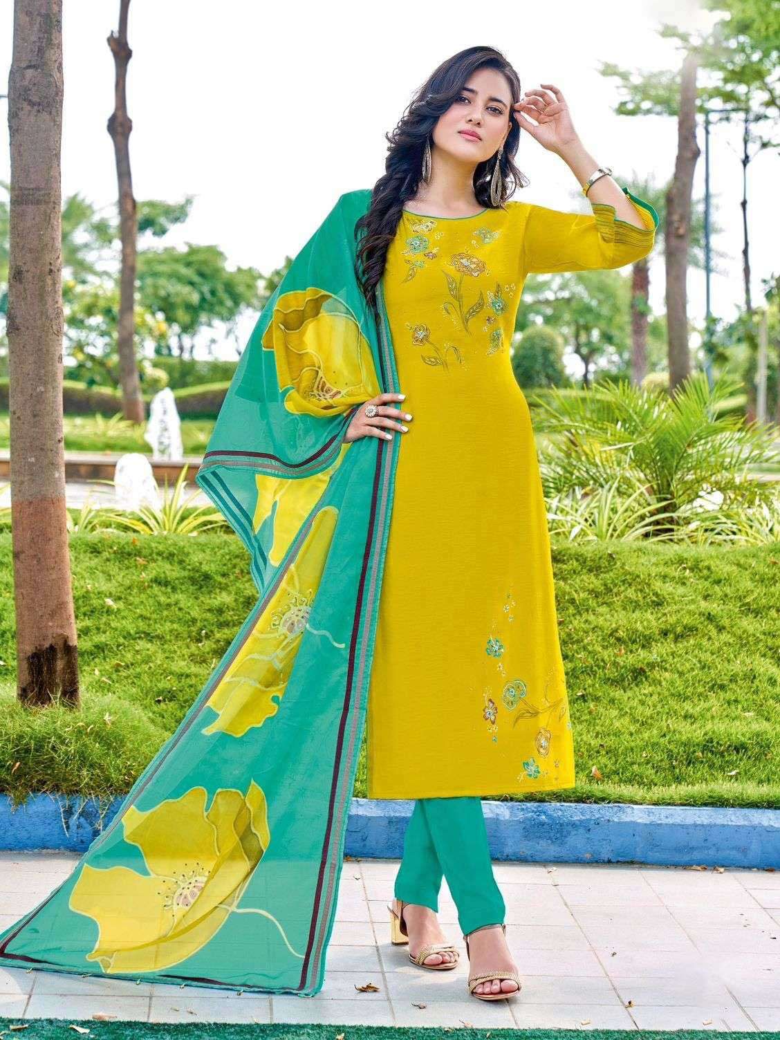 Readymade Kurti Pant Dupatta 3 Piece Catalog Wholesale  Rate Collection 