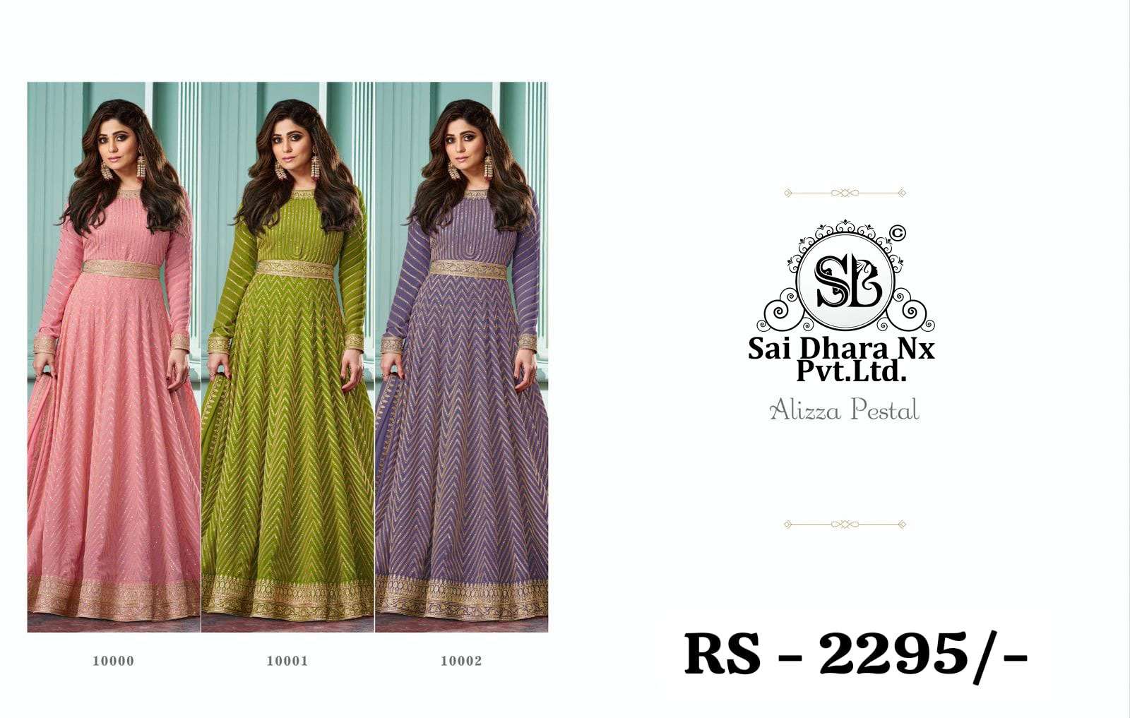 Wholesale Real Georgette Anarkali Salwar Suit Gowns for Women 3-Piece Set 
