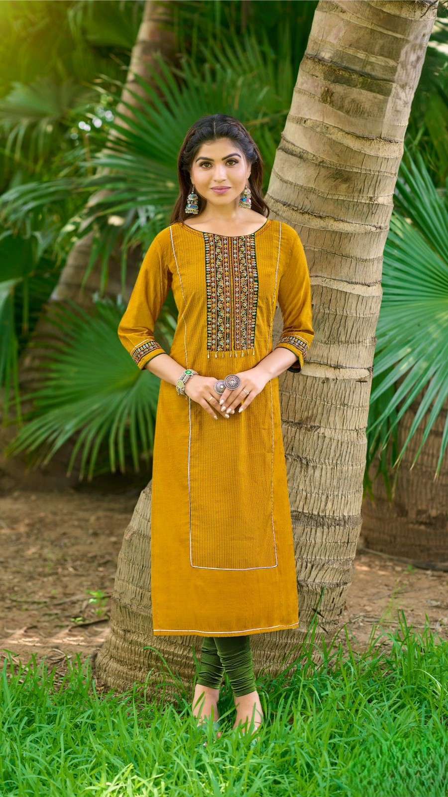 Elegant Viscose Weaving Kurti by Mittoo with Thread and Handwork
