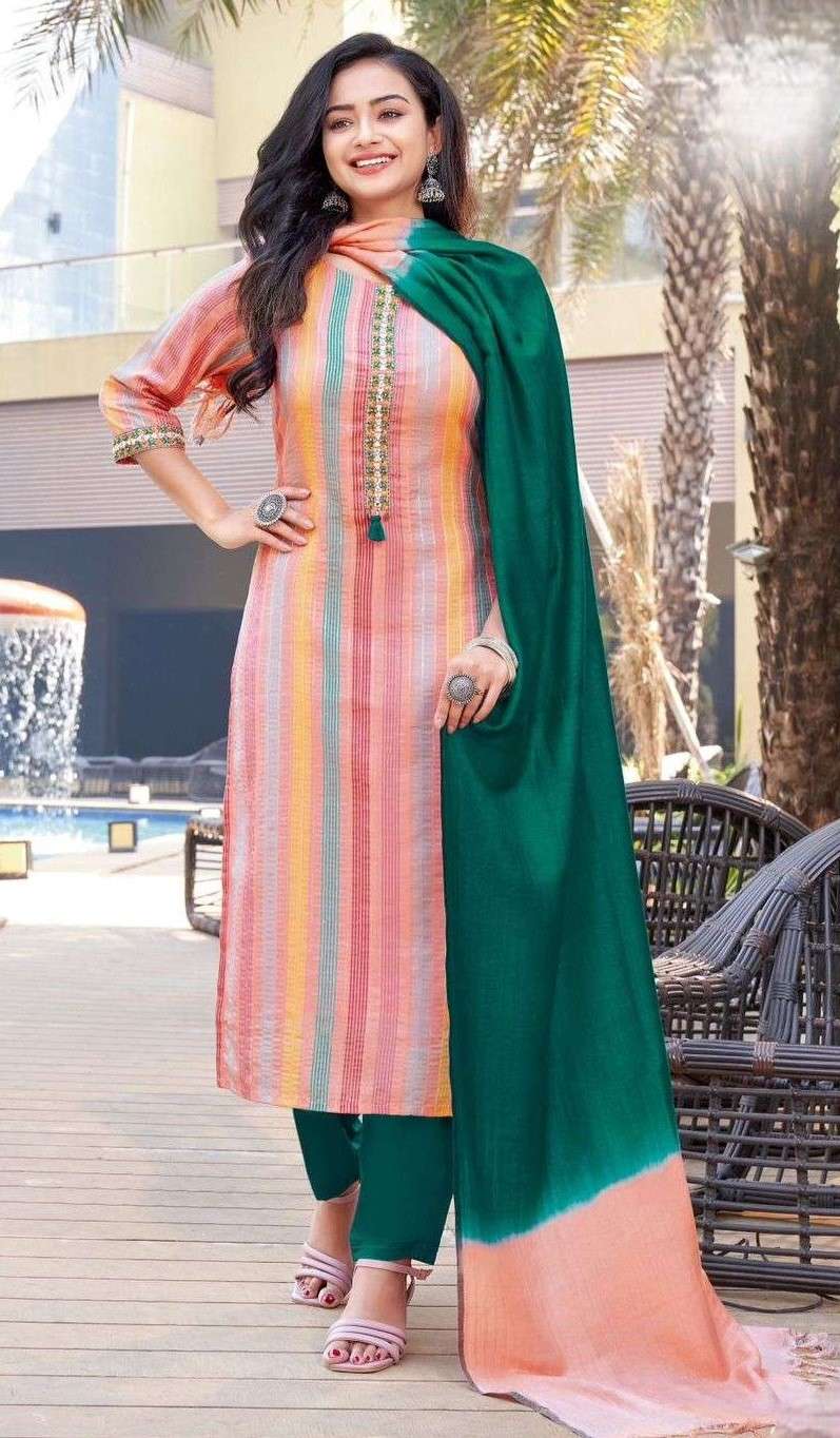 Maslin Digital Suit with Cotton Lycra Pants & Viscose Weaving Dupatta