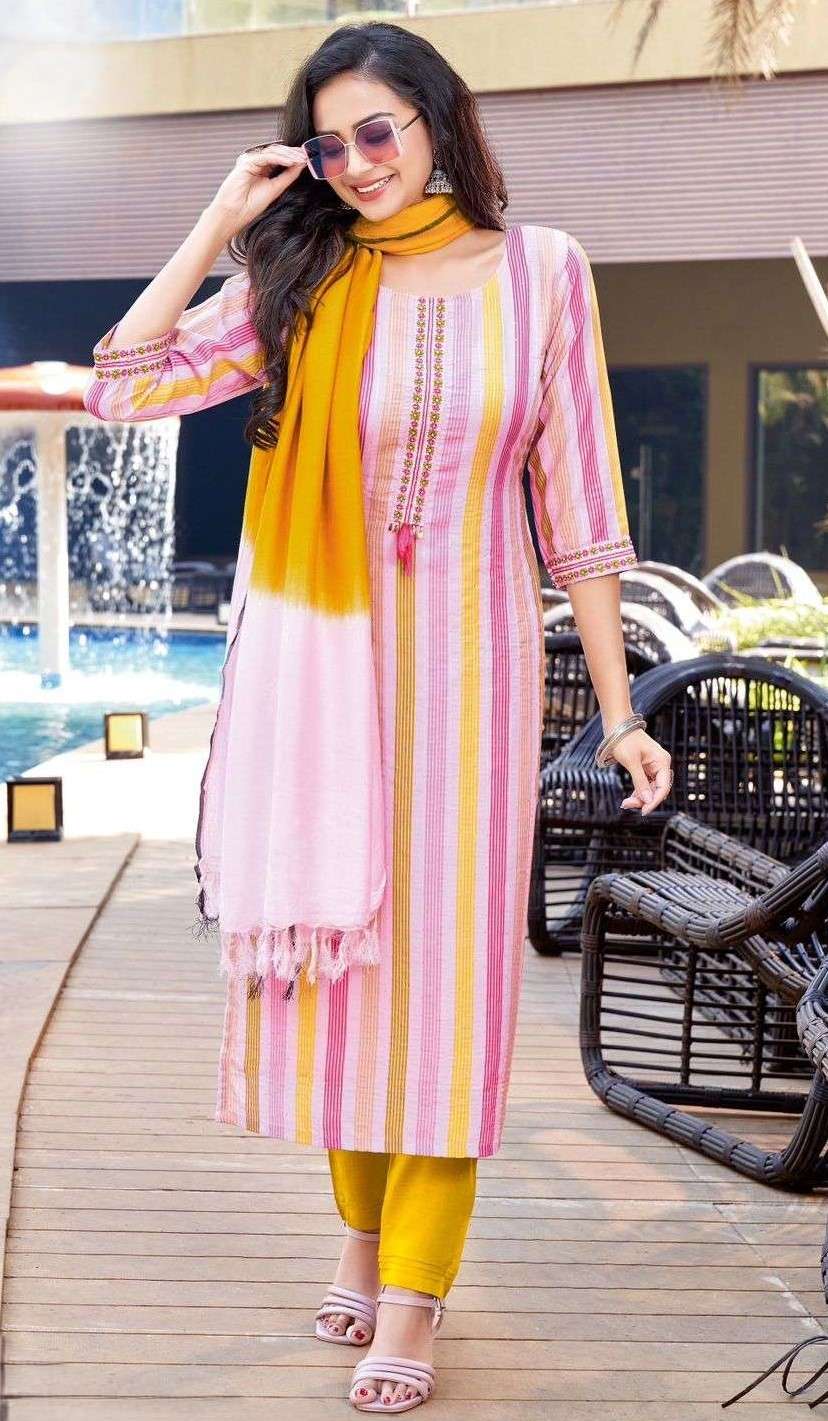 Maslin Digital Suit with Cotton Lycra Pants & Viscose Weaving Dupatta