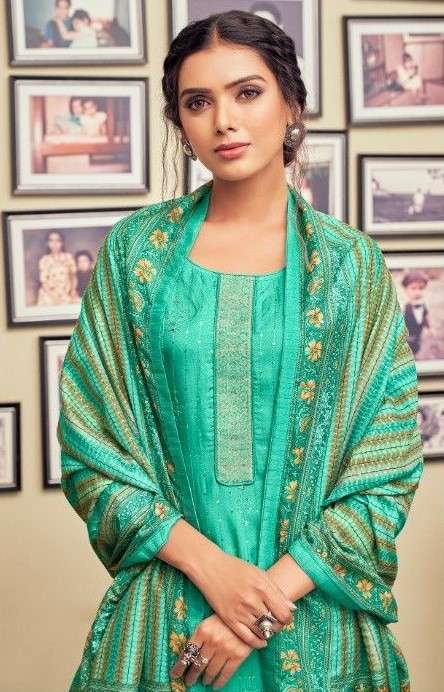 Pure Viscos Upada Silk Suit with Santoon Pants & Digital Print Muslin Dupatta