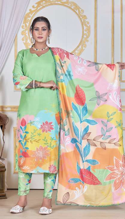 Elegant pure muslin kurti set with a muslin print dupatta available in branded kurtis wholesale and cotton kurtis wholesale