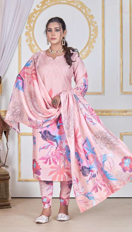 Elegant pure muslin kurti set with a muslin print dupatta available in branded kurtis wholesale and cotton kurtis wholesale